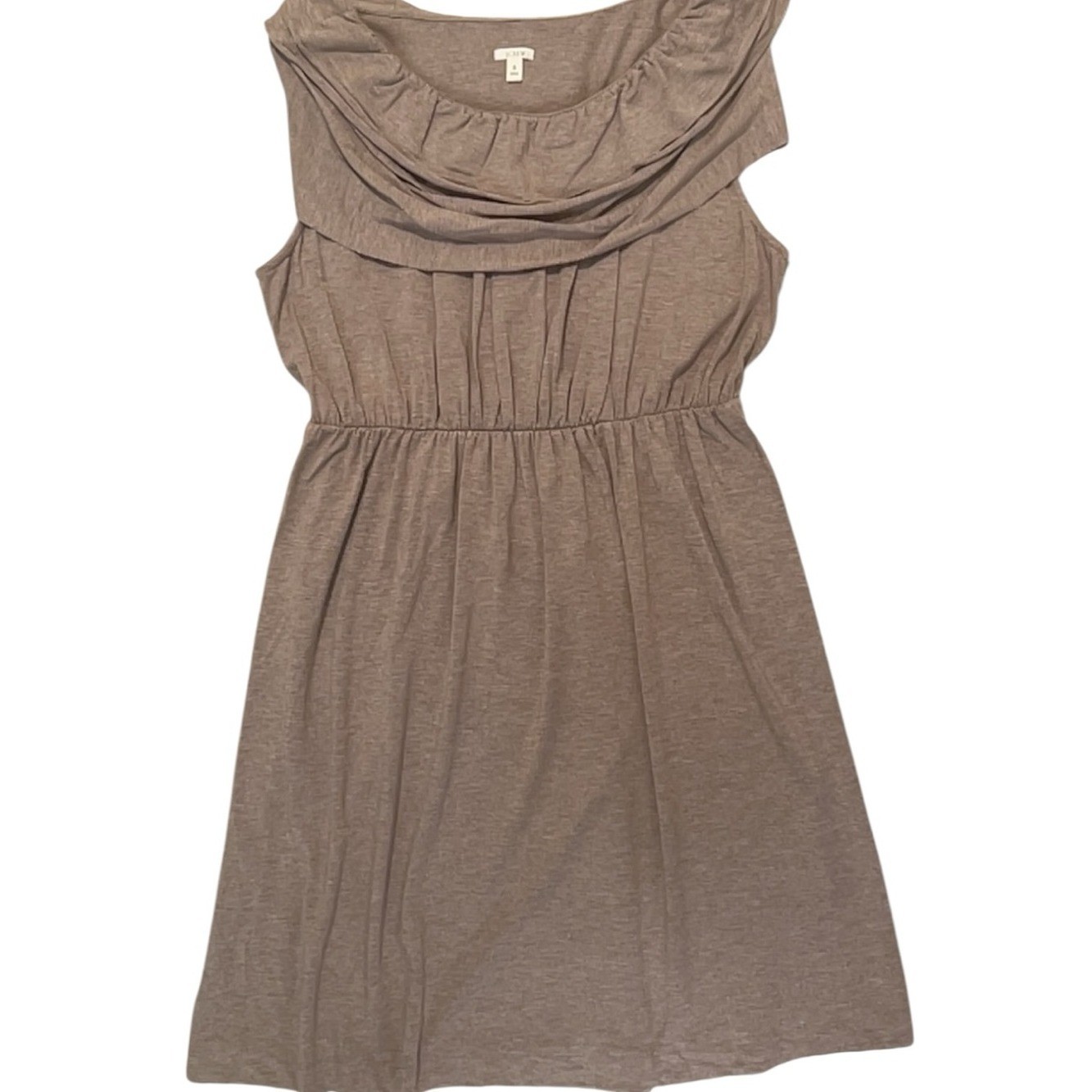 J. Crew Taupe Sleeveless Cowl-Neck Casual Dress