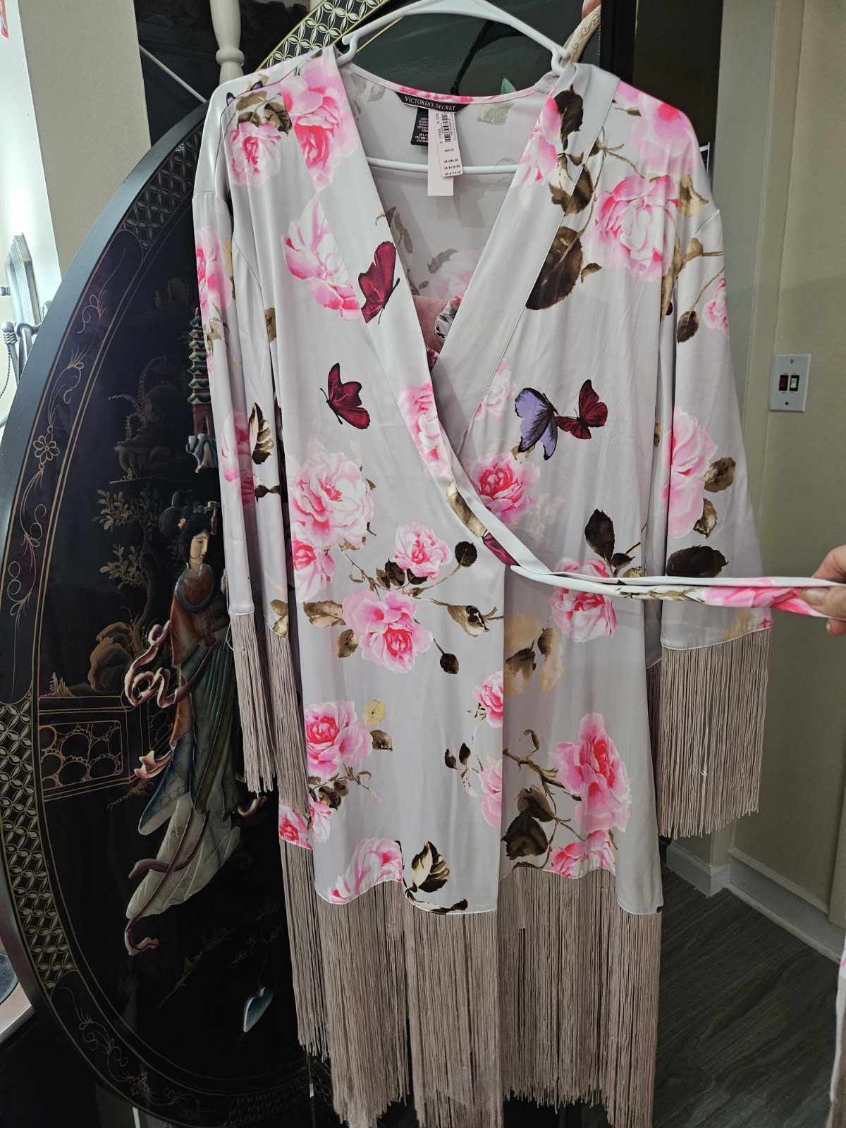 Victorias Secret Robe Chamisole Set With Fringe