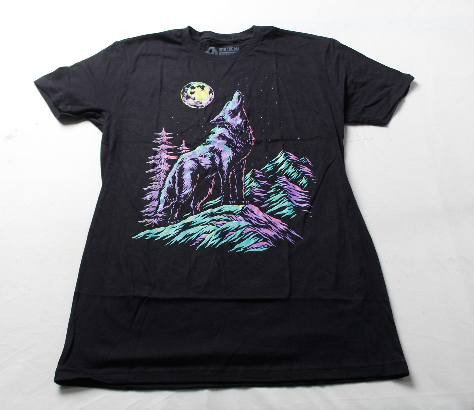 Into The AM Men’s Lunar Howl Glow-In-The-Dark CottonT-Shirt CN6 Black Medium NWT