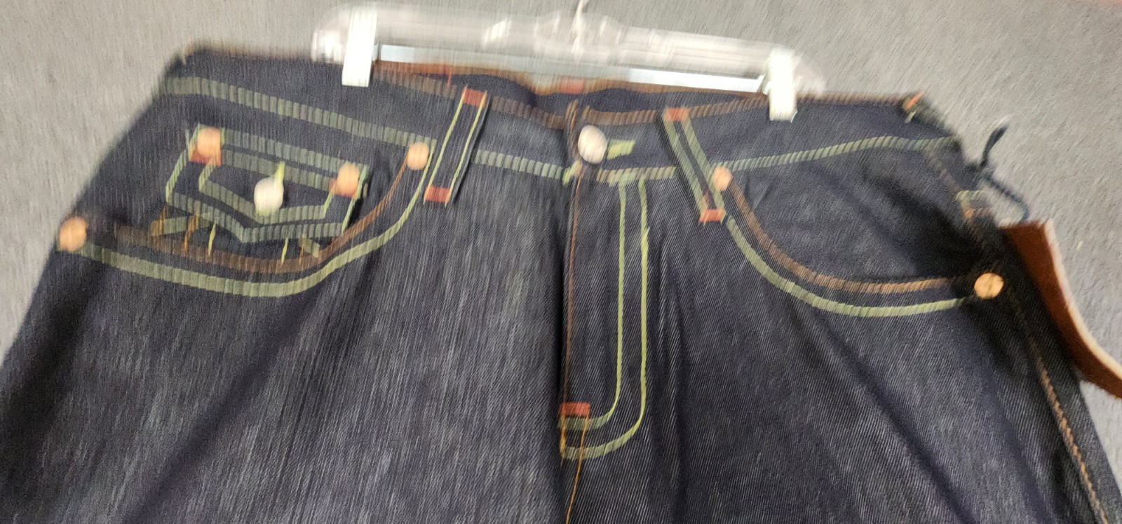 True Religion Joey Jeans Mens 38×35 Made in USA Dragon Embroidered Flare Raw Y2K