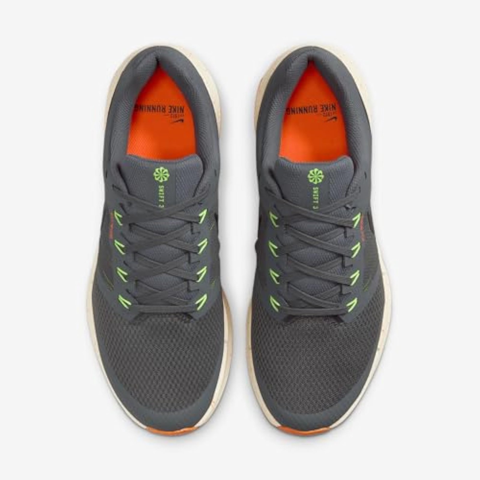 Nike Run Swift 3 Men’s Road Running Shoes (HV5226-068, Iron Grey/Total Orange/Vo