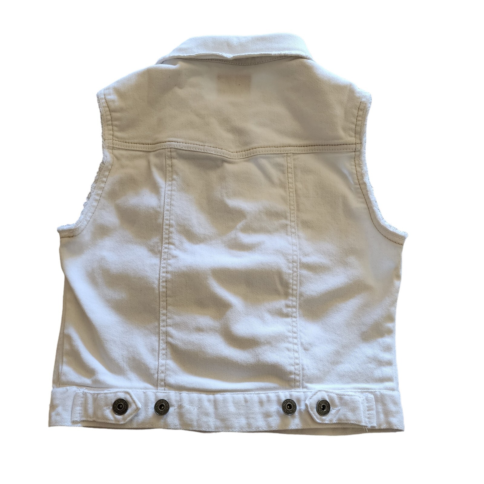 Bongo Women’s/Junior’s Size M Distressed White Denim Vest
