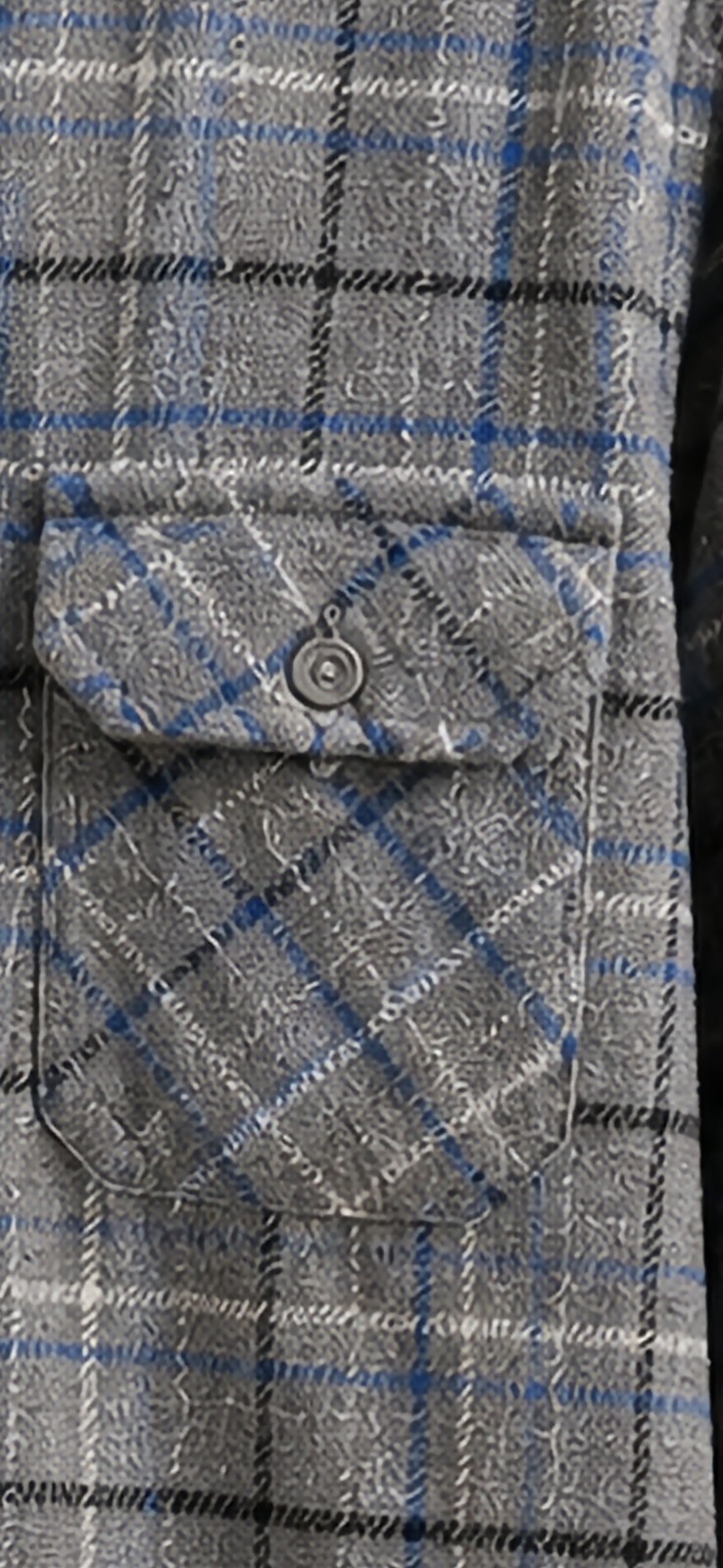 Croft & Barrow Men’s Small Gray Plaid Flannel Button Up Shirt Soft Casual