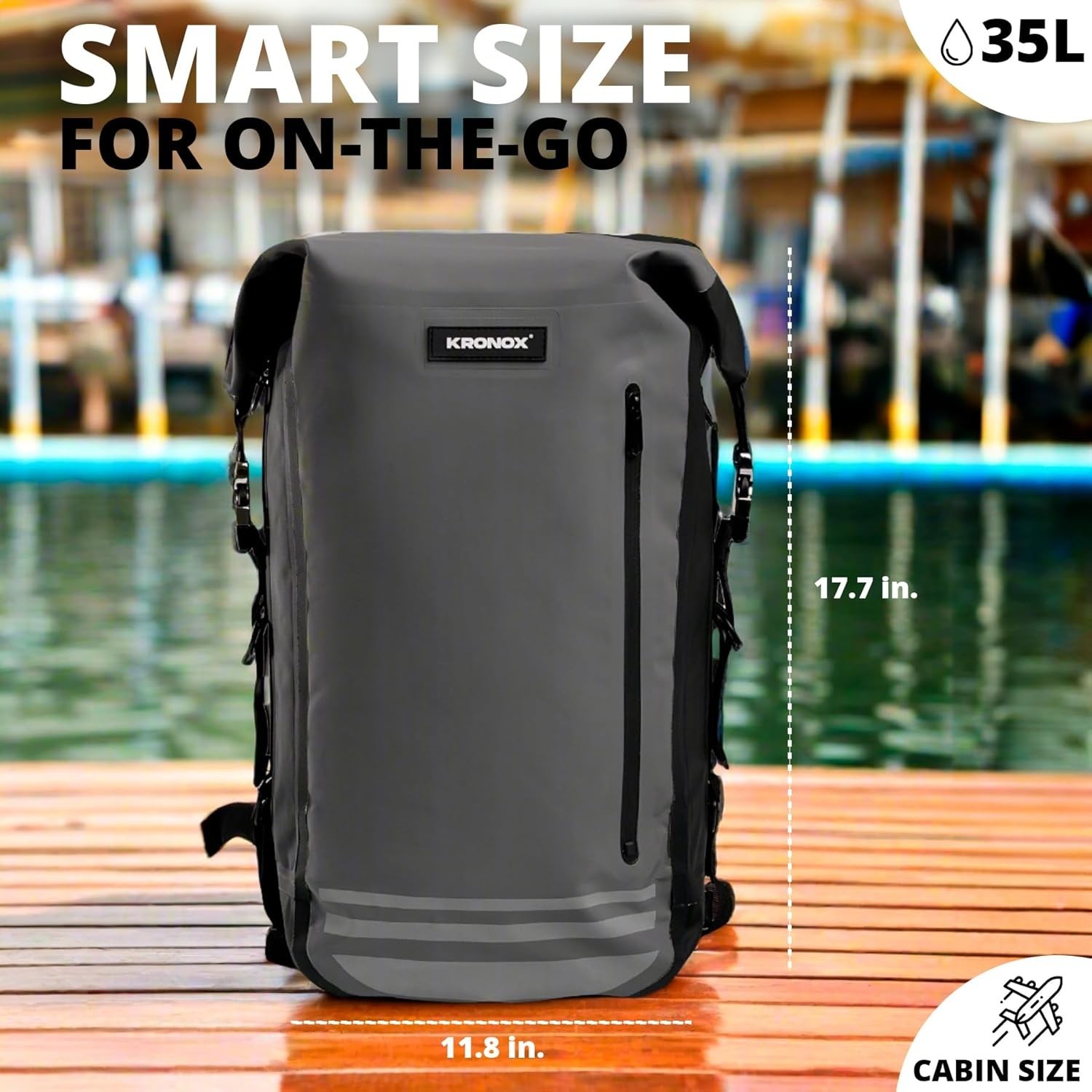 KRONOX 30L Waterproof Backpack for Men – IPX7 Submersible Dry Bag, Lightweight &