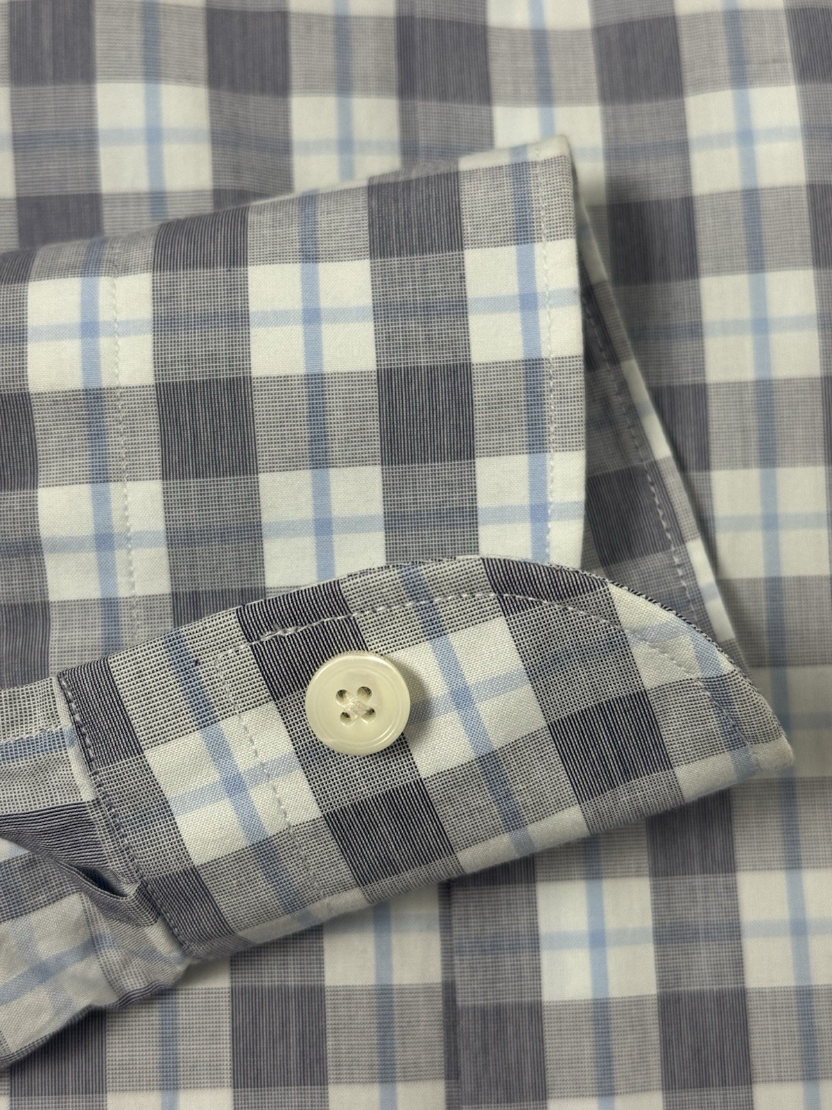 Ermenegildo Zegna Dress Shirt Mens 41 16 Regular Fit Excellent Cotton Plaid