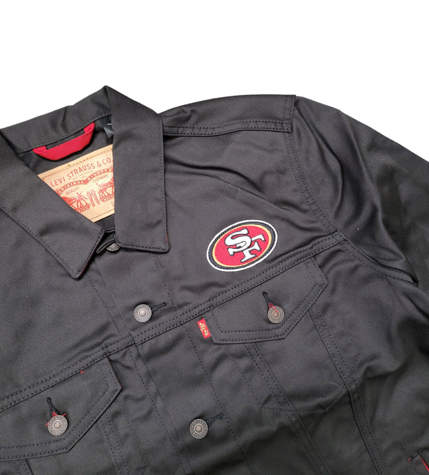 Levi’s NFL San Francisco 49ers Black Twill L Trucker Button-Up Jacket Large