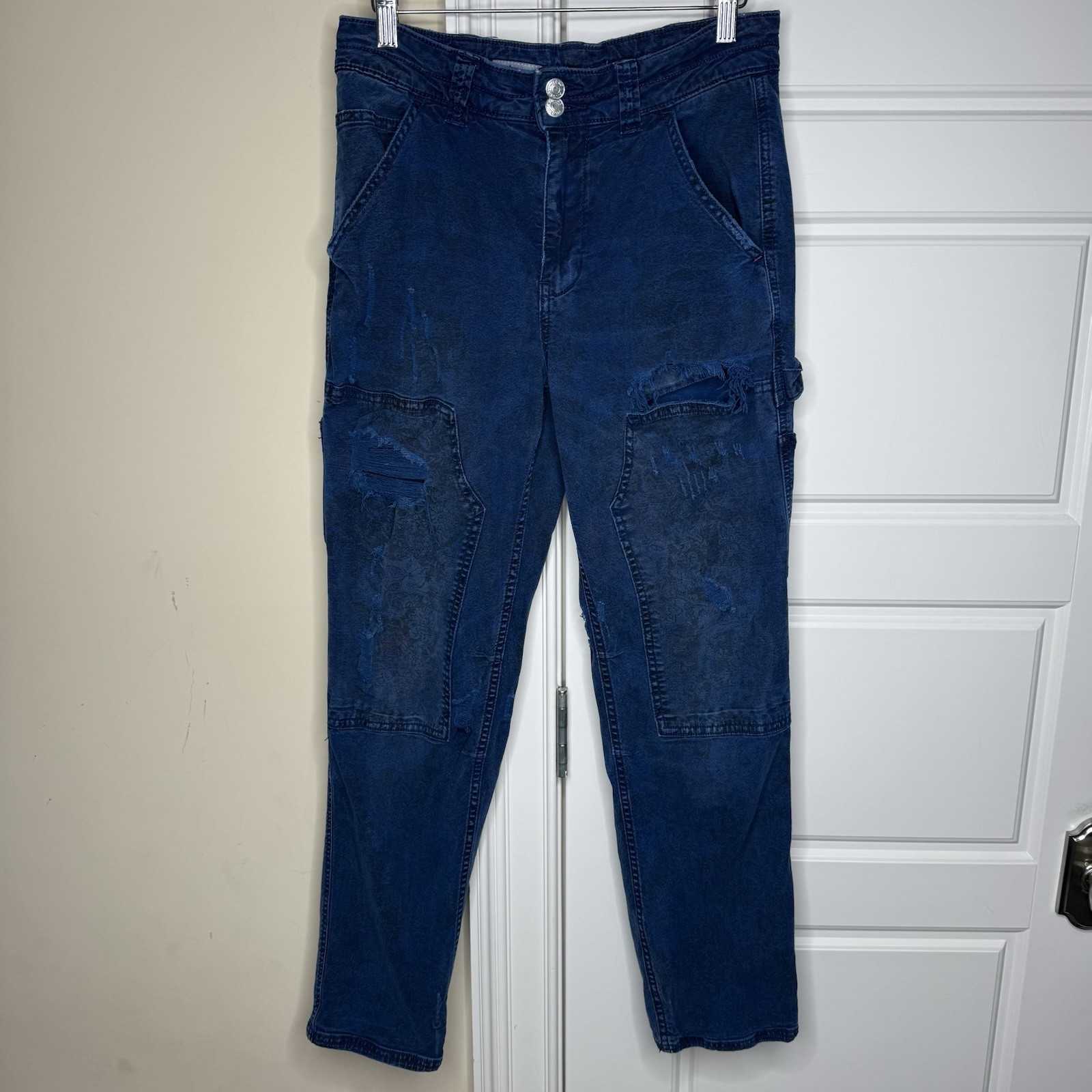 Anthropologie Pilcro 27 The Wanderer Relaxed Double Knee Distressed Floral Jeans