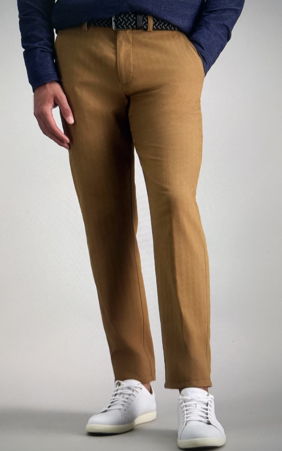 HAGGAR MODERN STRETCH Straight Flat Front Pants Size 36×30 NWT