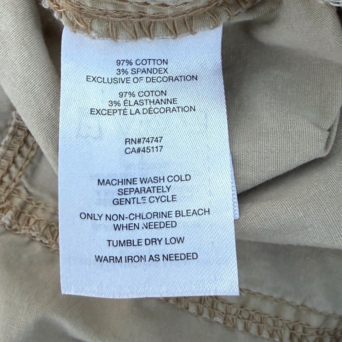 Natural Reflections Tan Cargo Capri Pants Womens 16 Khaki Drawstring Crop