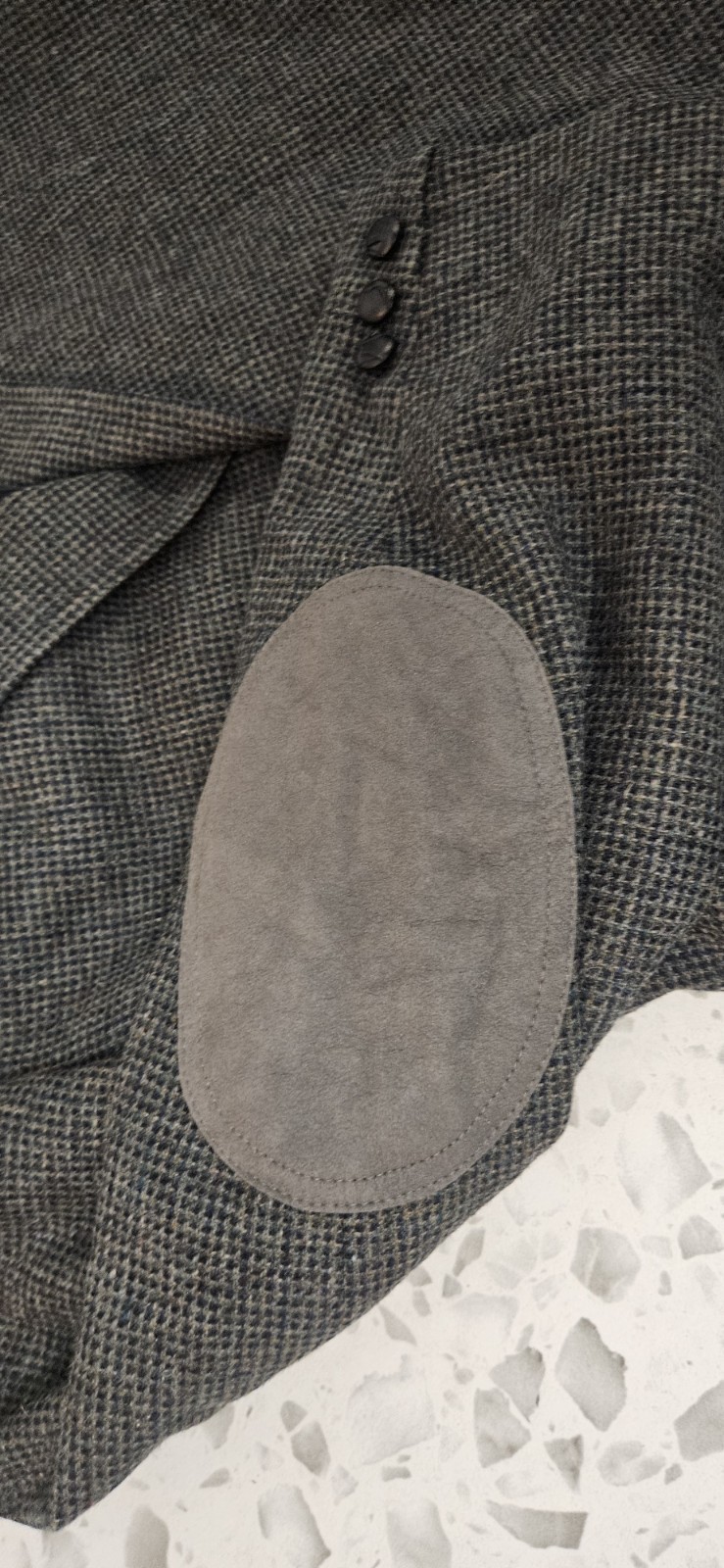 New Pendleton Wool Blazer Western Elbow Patches Gray Black Shooter Jacket 44 L