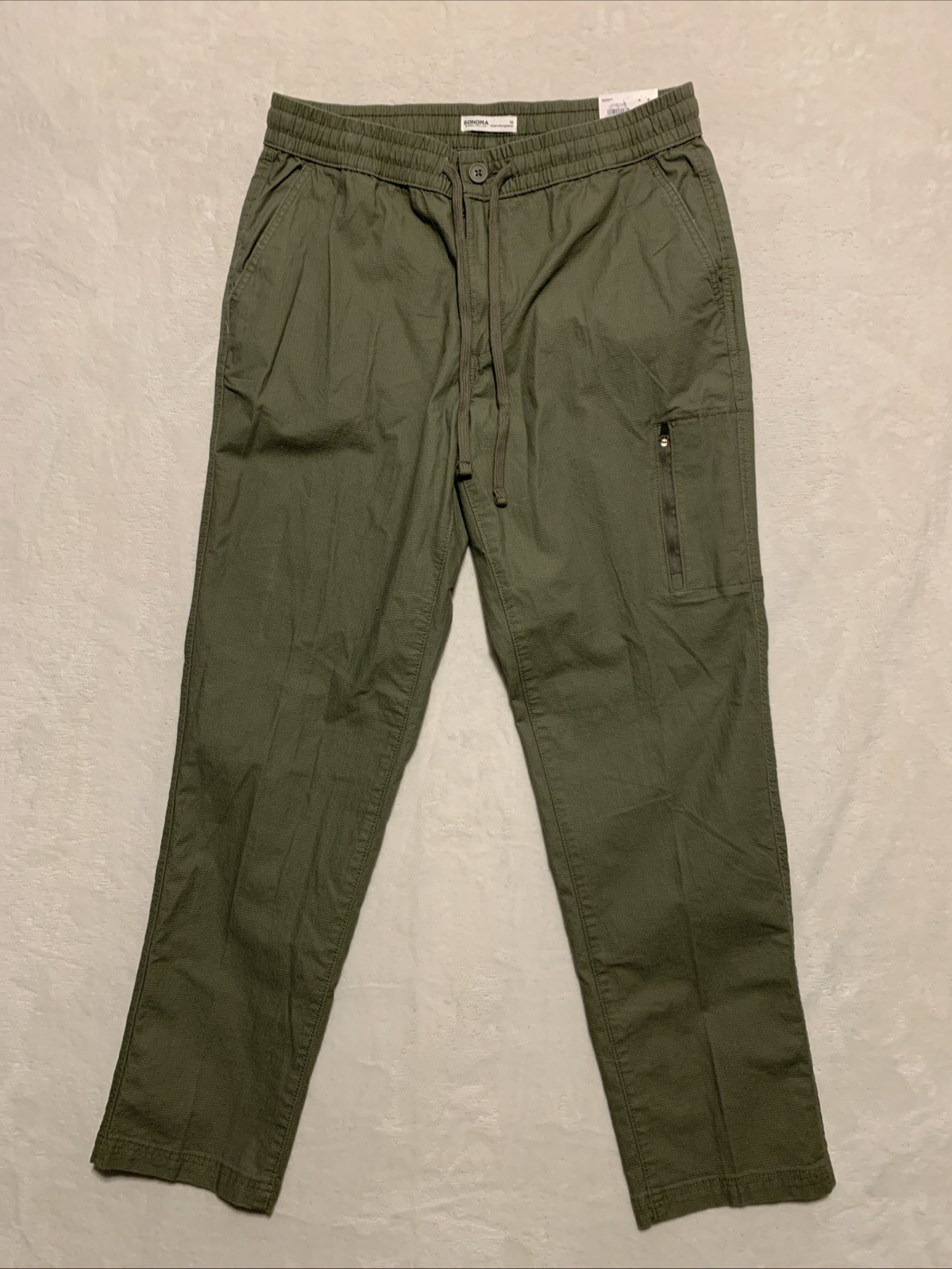 Sonoma Everyday Tech Pants Mens Medium Olive Green Straight Leg NEW