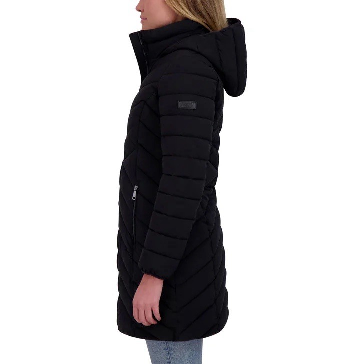Dkny Women’s Hooded Puffer Jacket, Black, Size S