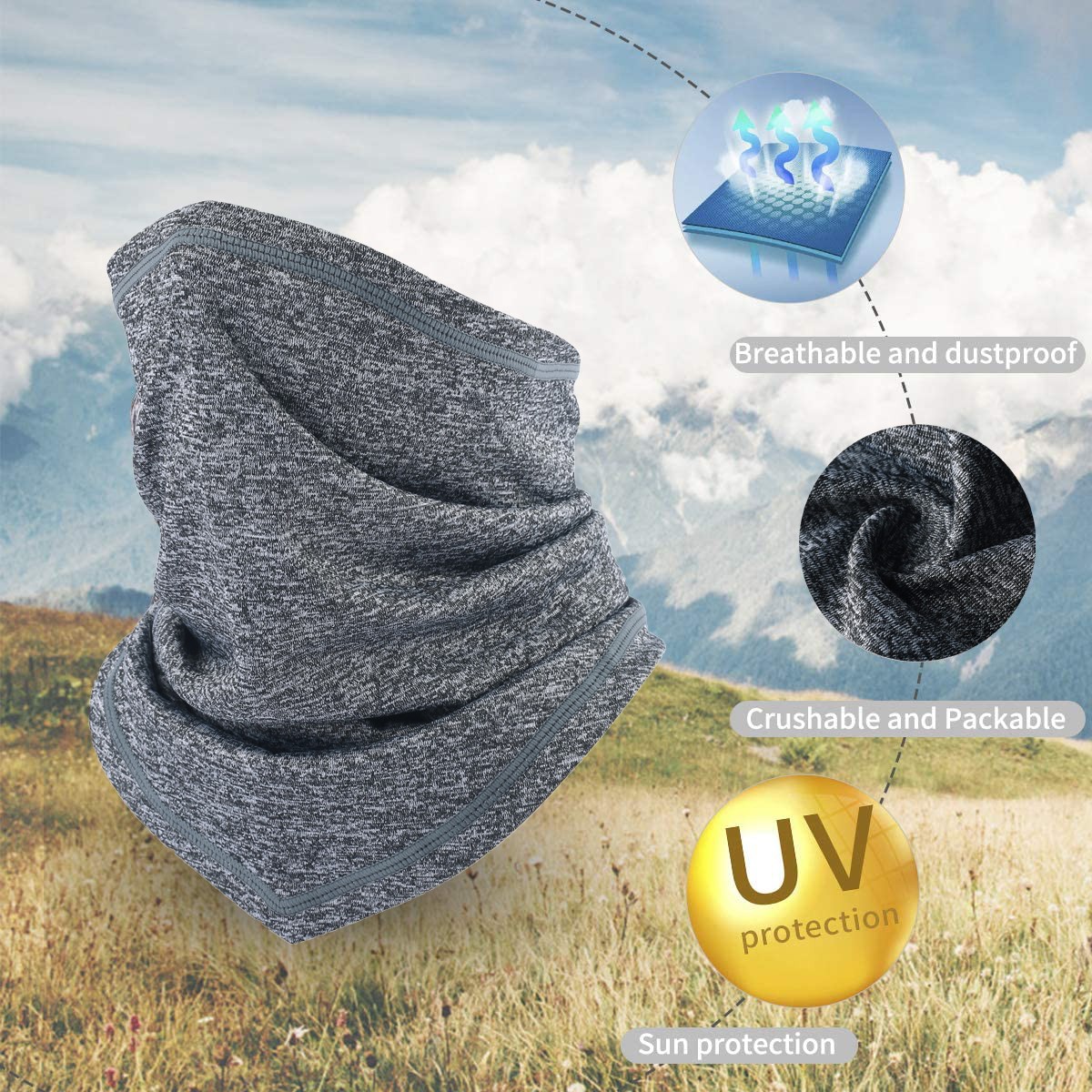 Cooling Neck Gaiter Face Cover Windproof UV Protection Mask Scarf for Men Women