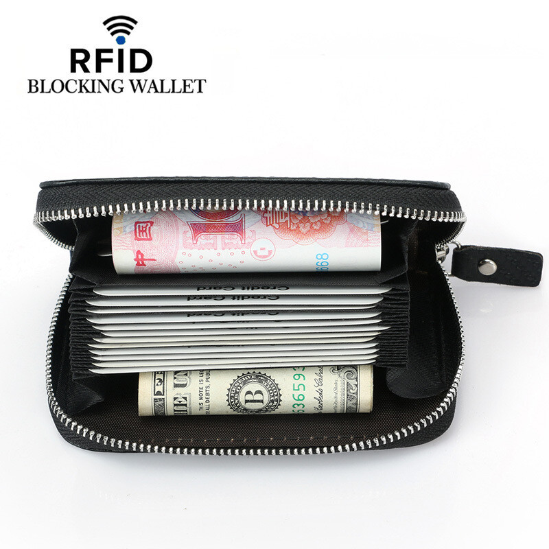 Credit Card Wallet,Compact Rfid Blocking Zipper Card Holder Case for Men Women