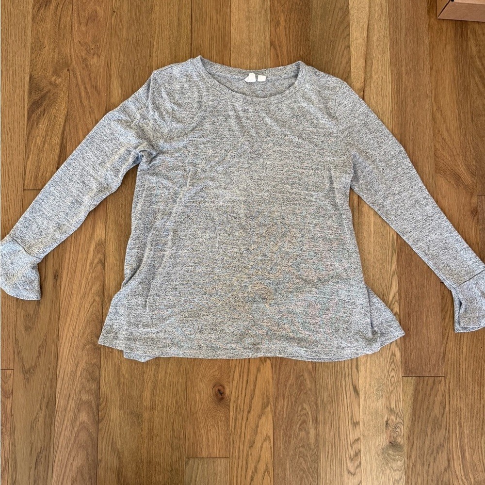 🤍 Gap Gray Long Sleeve Bell Cuff Top 🤍Women’s Size XS