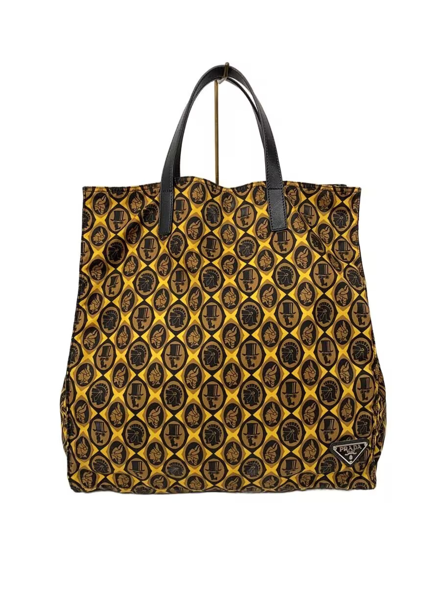 PRADA Tote Bag Nylon YLW All Over Pattern