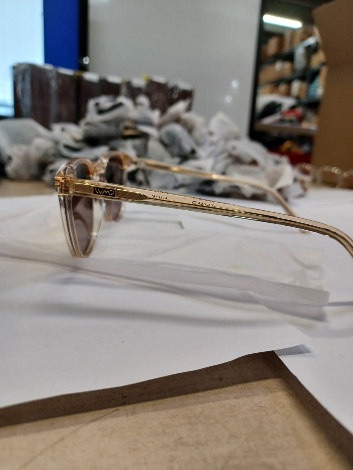 WMP NIck Crystal Sand Brown / Dark Beige Gradient Lens 51-21-150 Sunglasses