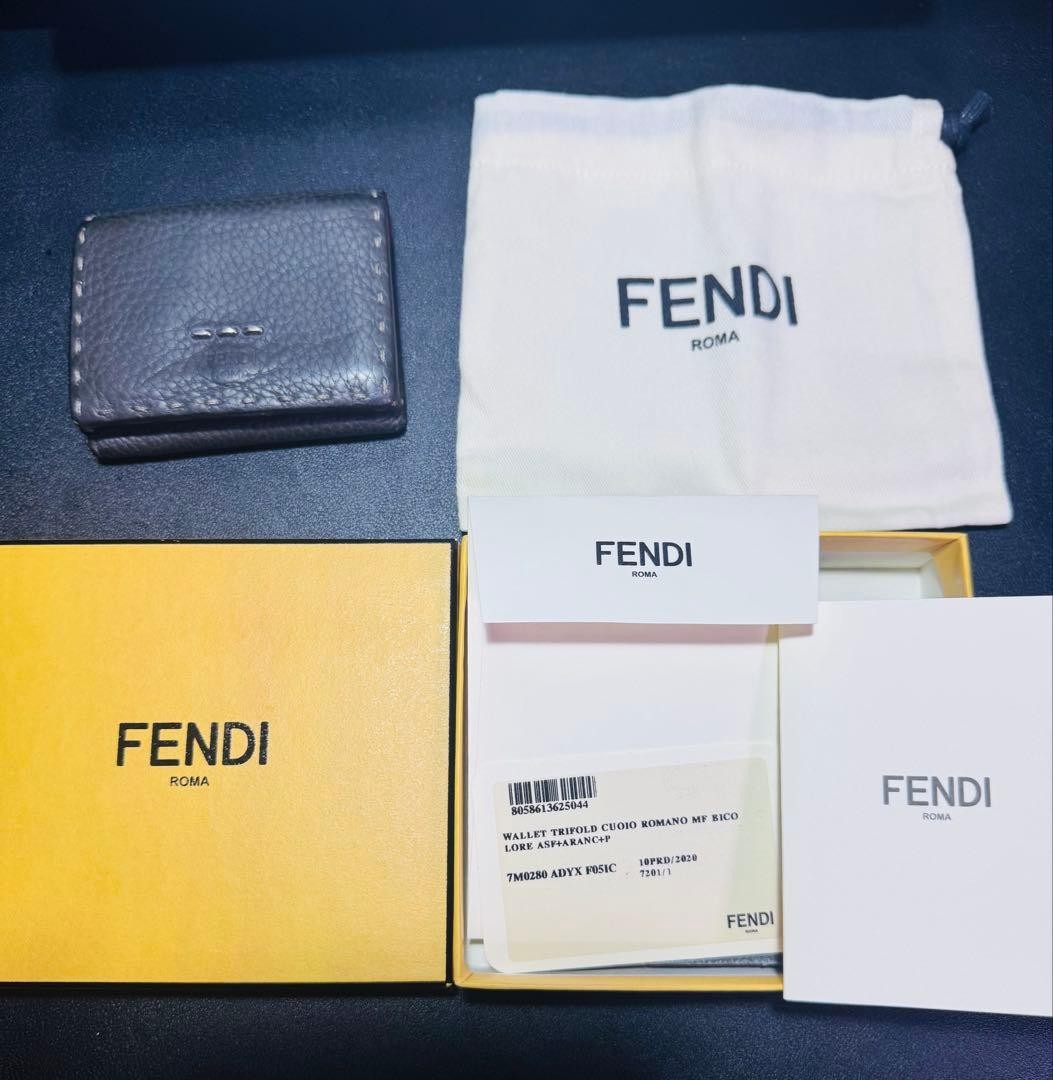 FENDI trifold wallet Cuoio Romano mini wallet Fendi