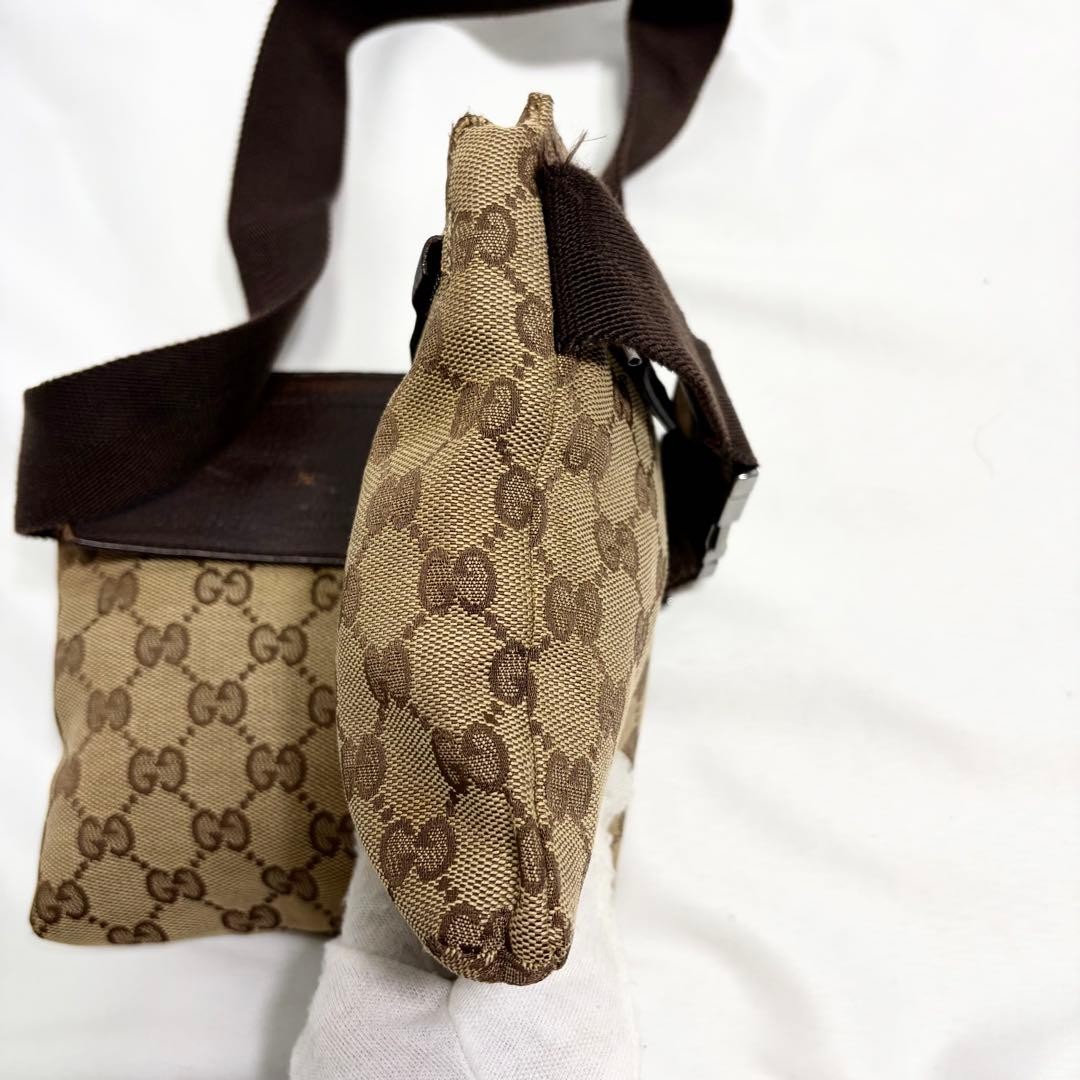 Gucci GG canvas logo embossed shoulder bag 28566 multifunctional brown