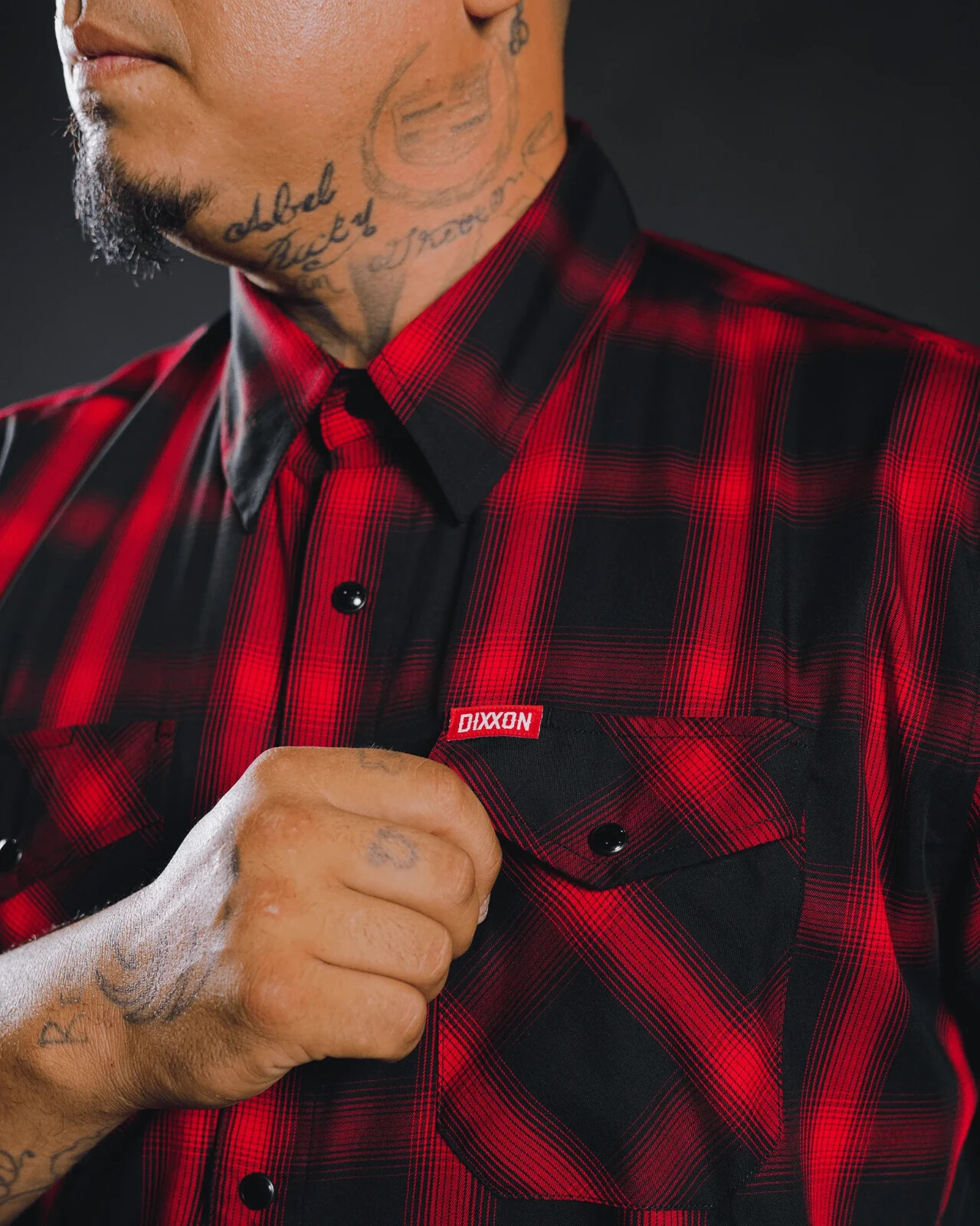 DIXXON Flannel “El Rojo Loco” Mens MEDIUM Red Black Plaid Bamboo Snap Shirt