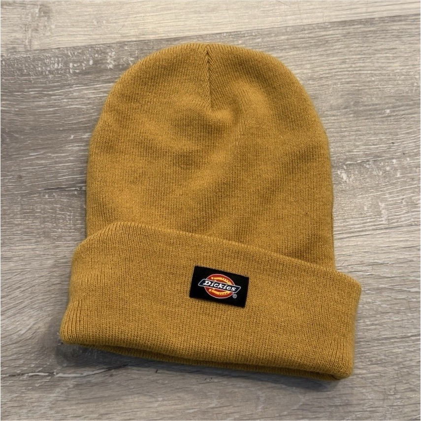 Dickies Brown Solid Knit Cuffed Beanie Hat, One Size, Unisex Adults