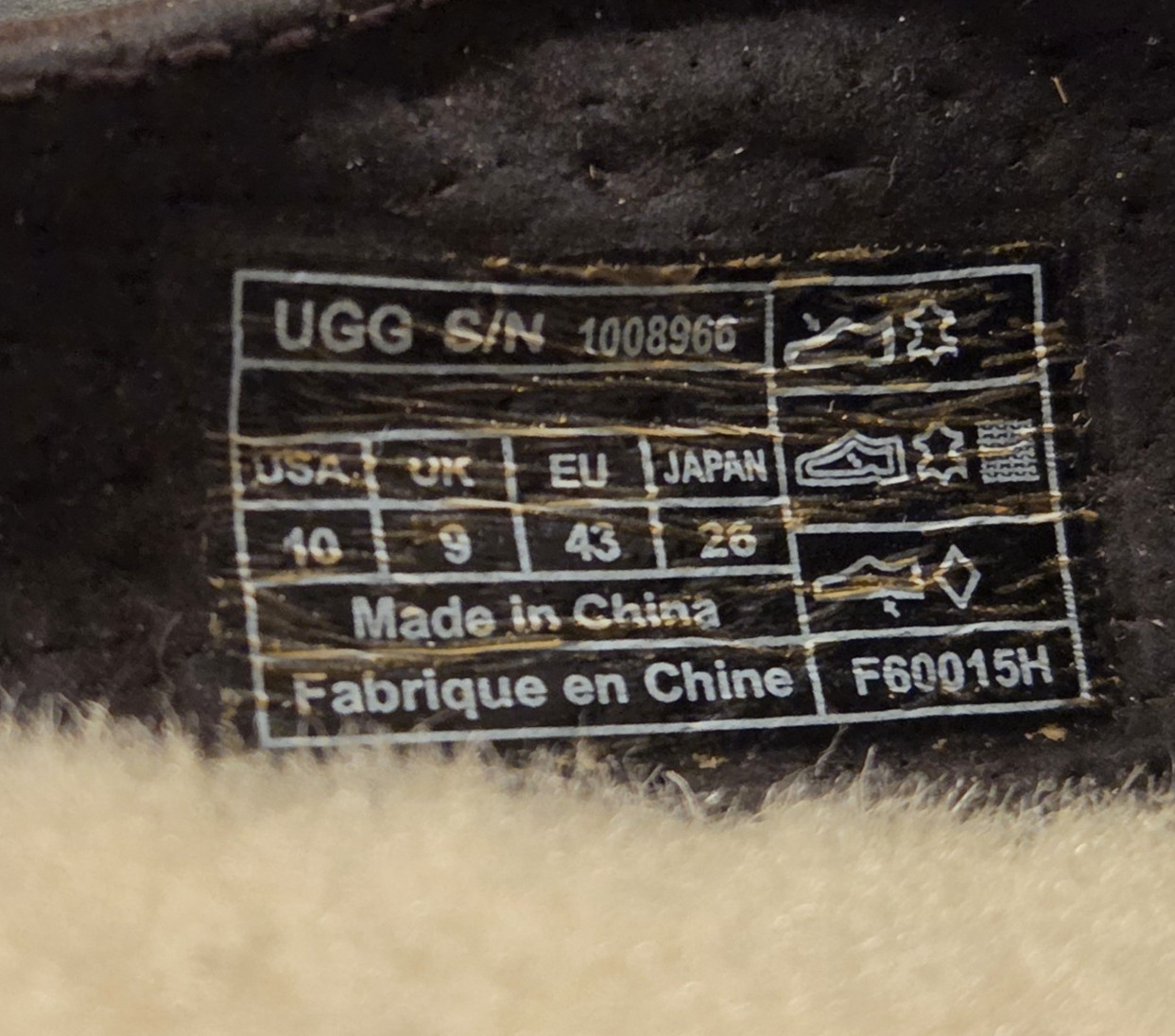 Ugg Australia Leather Outdoor Slipper Shearling lined Men’s US 10 UK 9