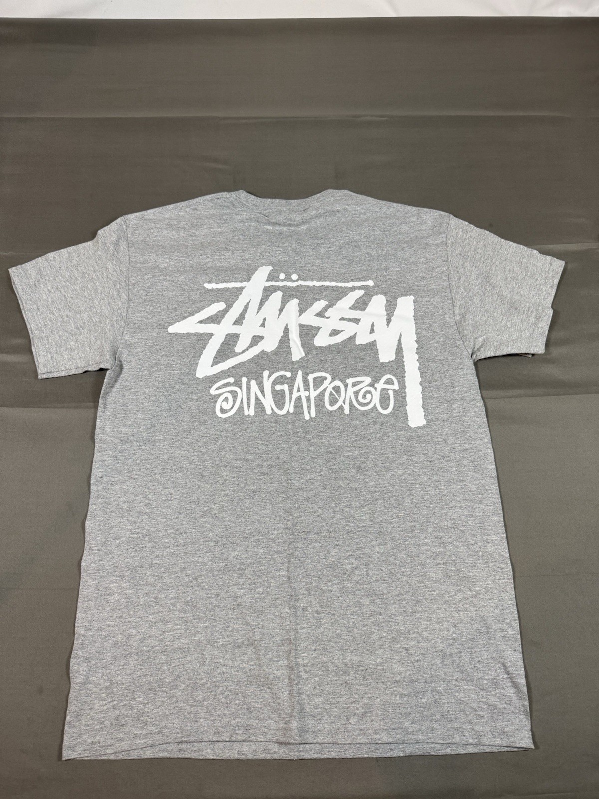 Rare Stussy Chapter Singapore Cut Tag Grey Men’s Graphic T Shirt Size M