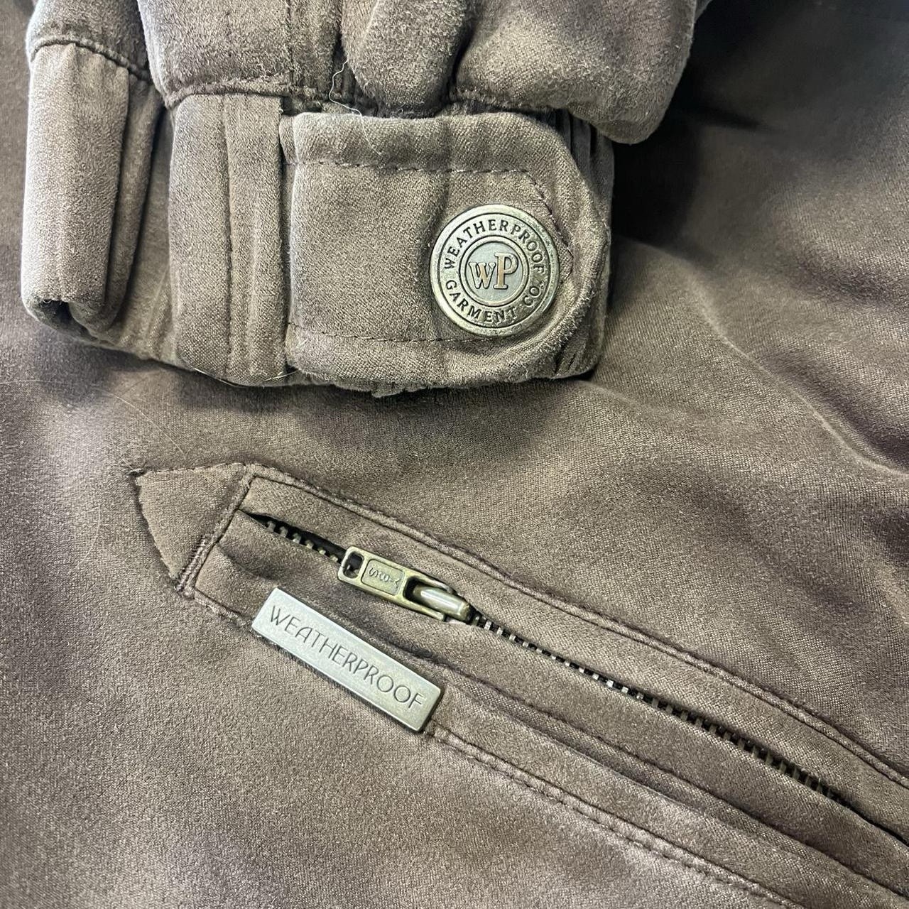 Weatherproof Men’s Faux Suede Bomber Jacket Tan Brown Full Zip Coat Large