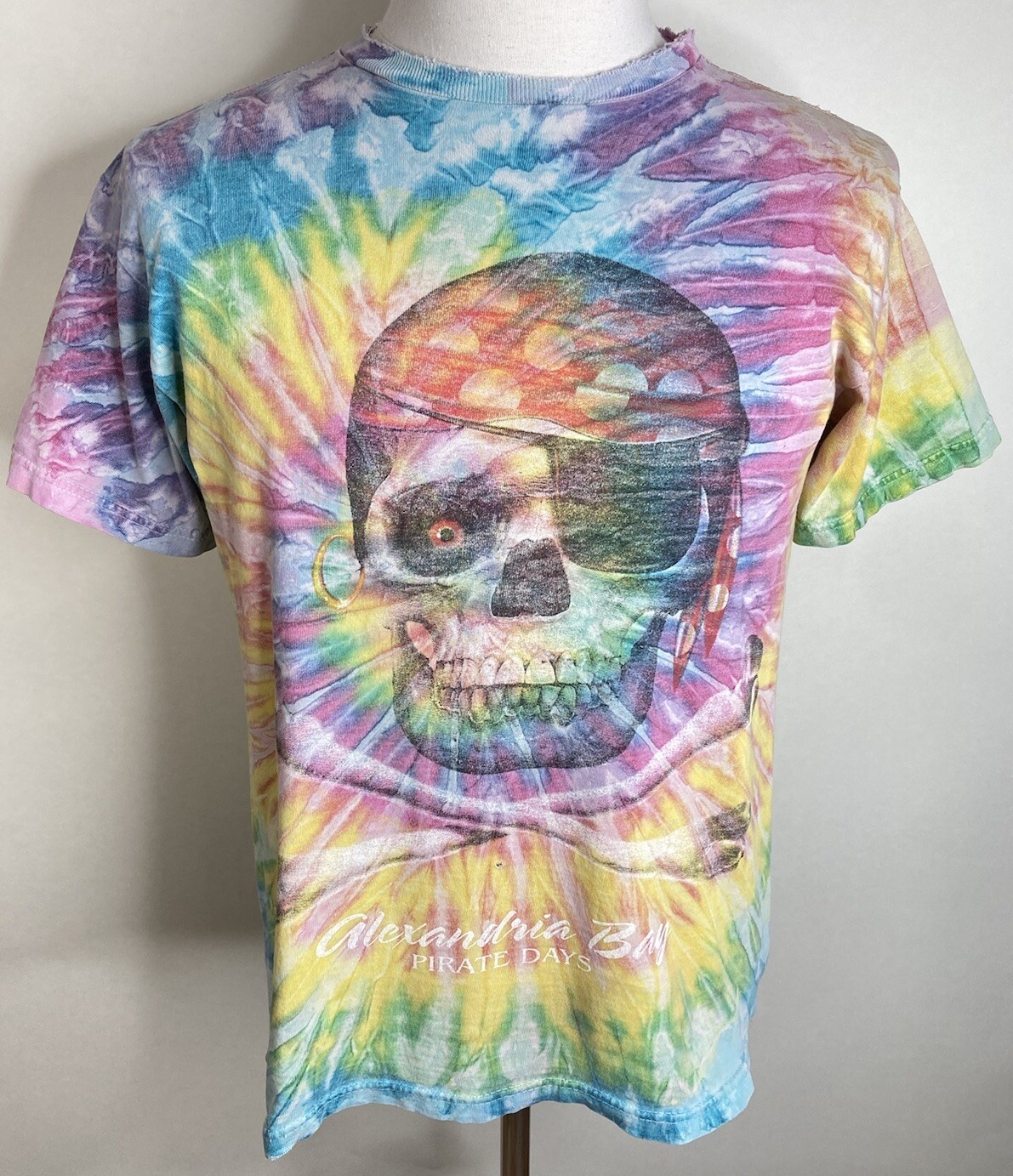 Alexandria Bay Pirate Days T Shirt Mens Medium Tie Dye Tee Sherry’s Best Pirates