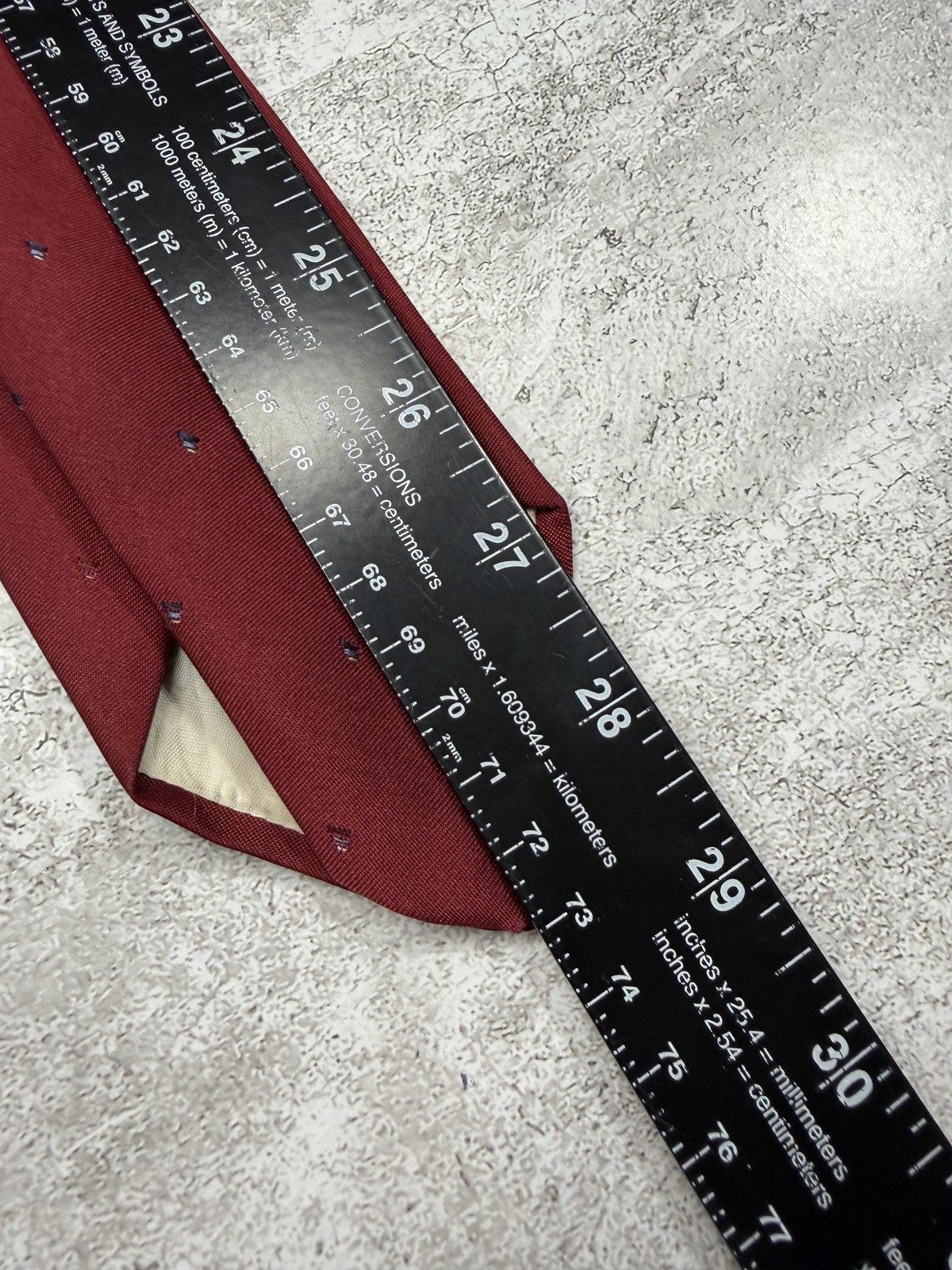 Christian Dior 95% Polyester-5% Silk Tie Mens One Size Red Polka Dot Necktie VTG