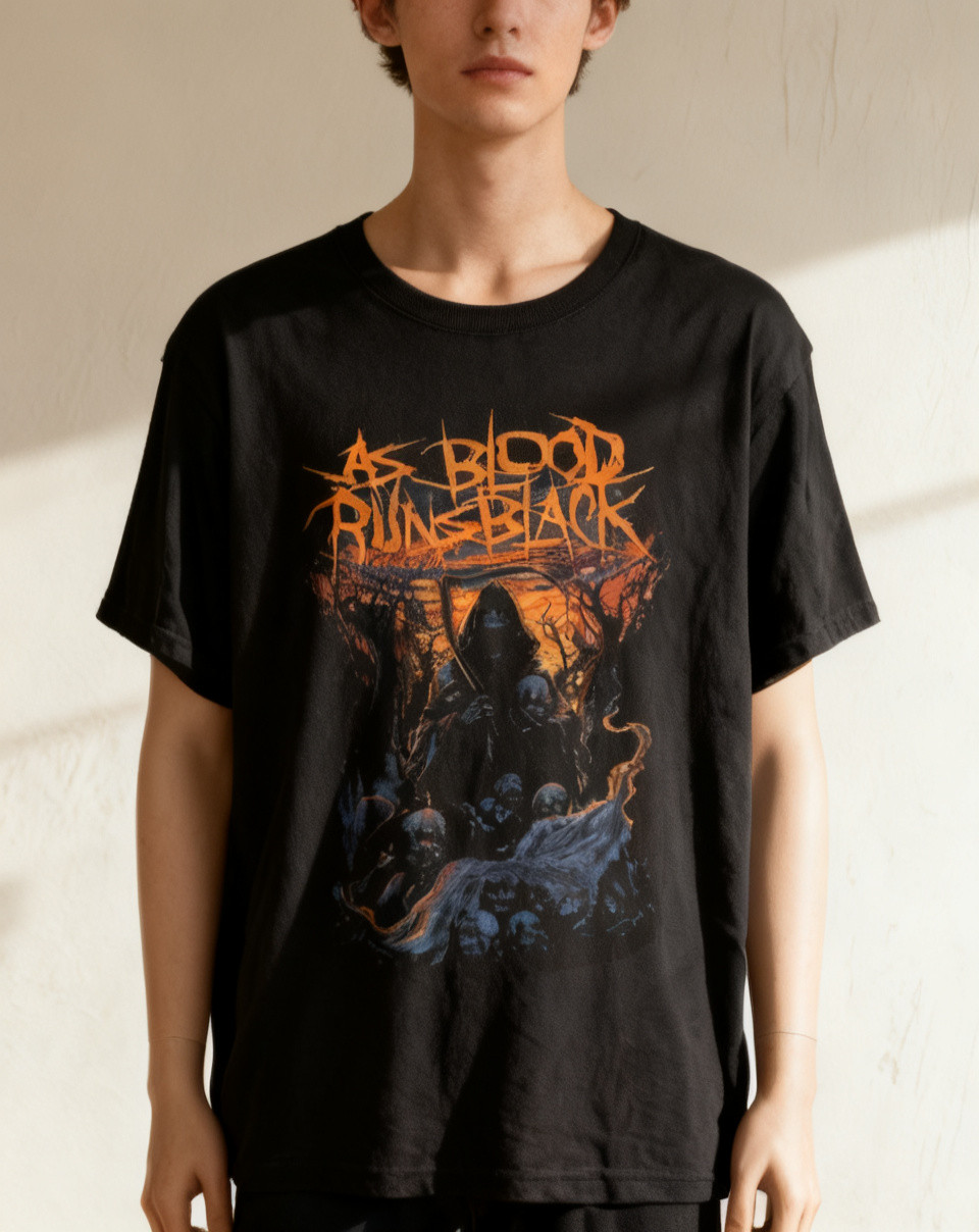 AS BLOOD RUNS BLACK BAND Gift For Fan Black All Size Shirt NWT