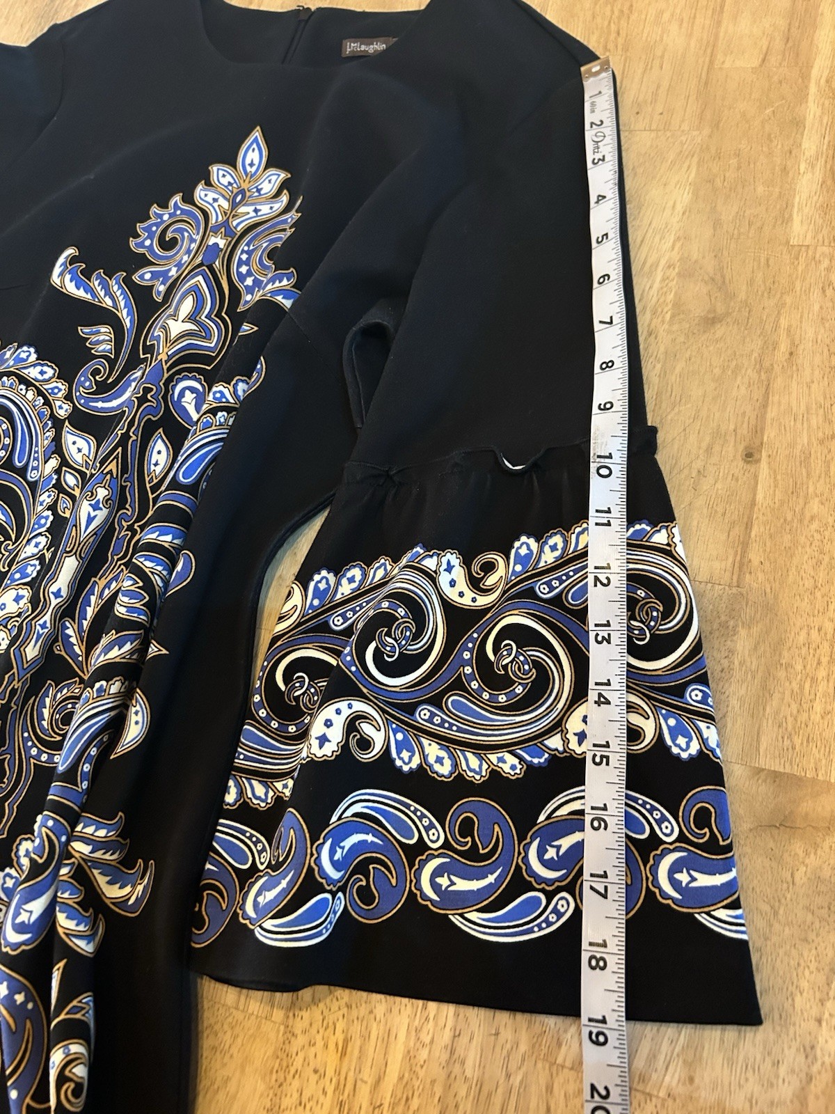 J. Mclaughlin Kinsley Bell Sleeve Black Neo Turkessa Sz M