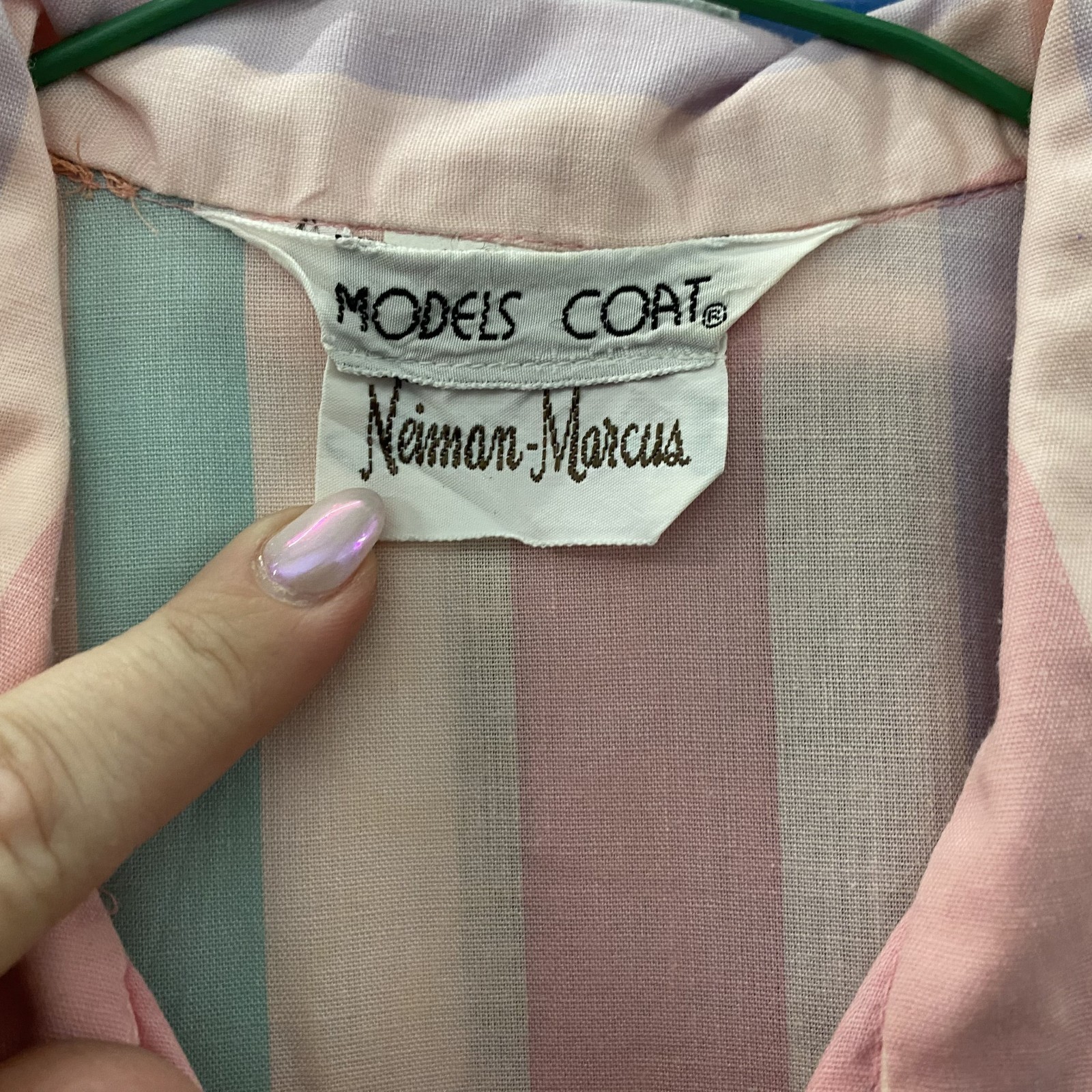 Vintage Models Coat by Neiman Marcus Nightgown Pastel Stripes