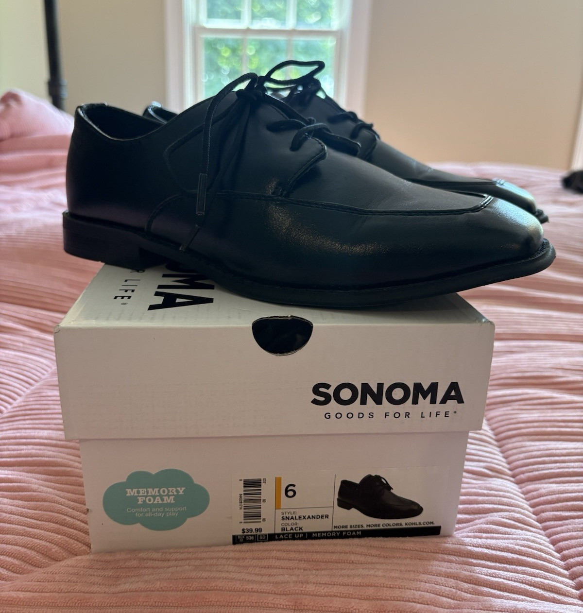Sonoma Goods For Life Sonalexander Black Faux Leather Oxford Dress Shoes 6