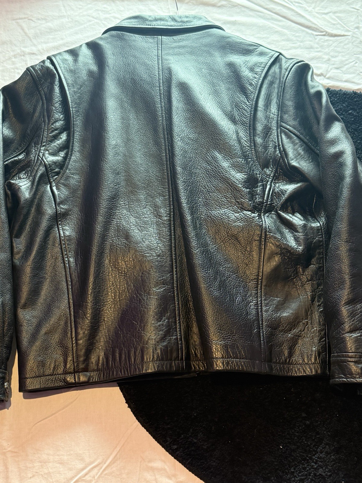Wilson’s Men’s Black Leather Jacket L Zip Thinsulate Lined Pockets