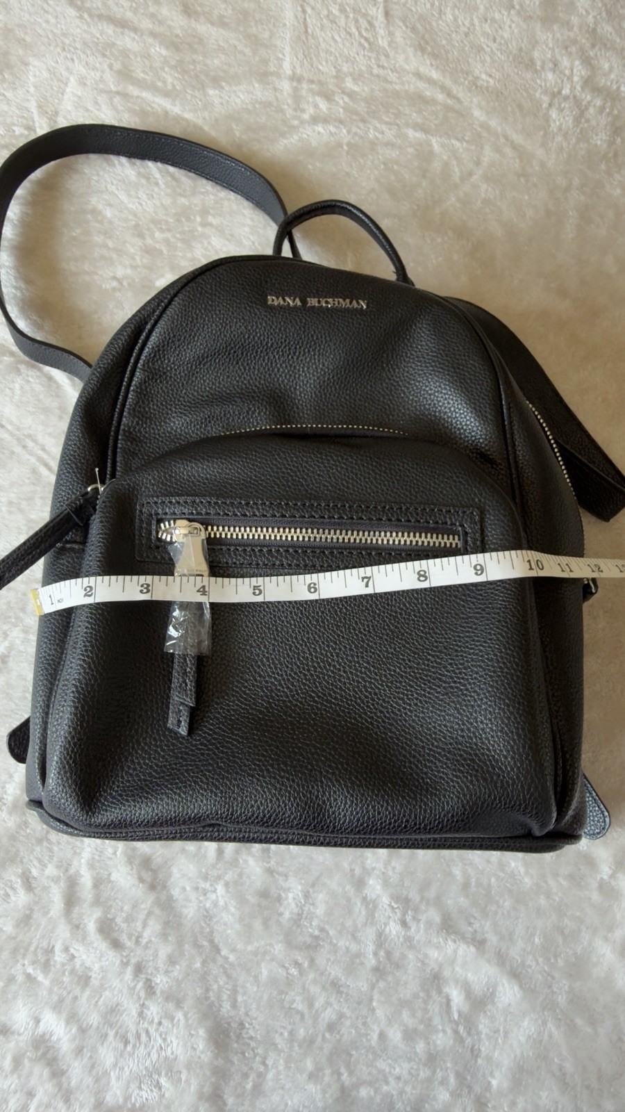 Dana Buchman Black Backpack Handbag Zip Closure Front Zip Pocket Silver Hardware