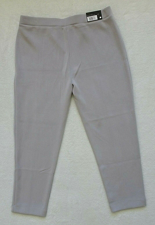DALIA WOMEN’S LIGHTWEIGHT PONTE PULL ON STRETCH PANTS (LIGHT GRAY X-LARGE)NWT