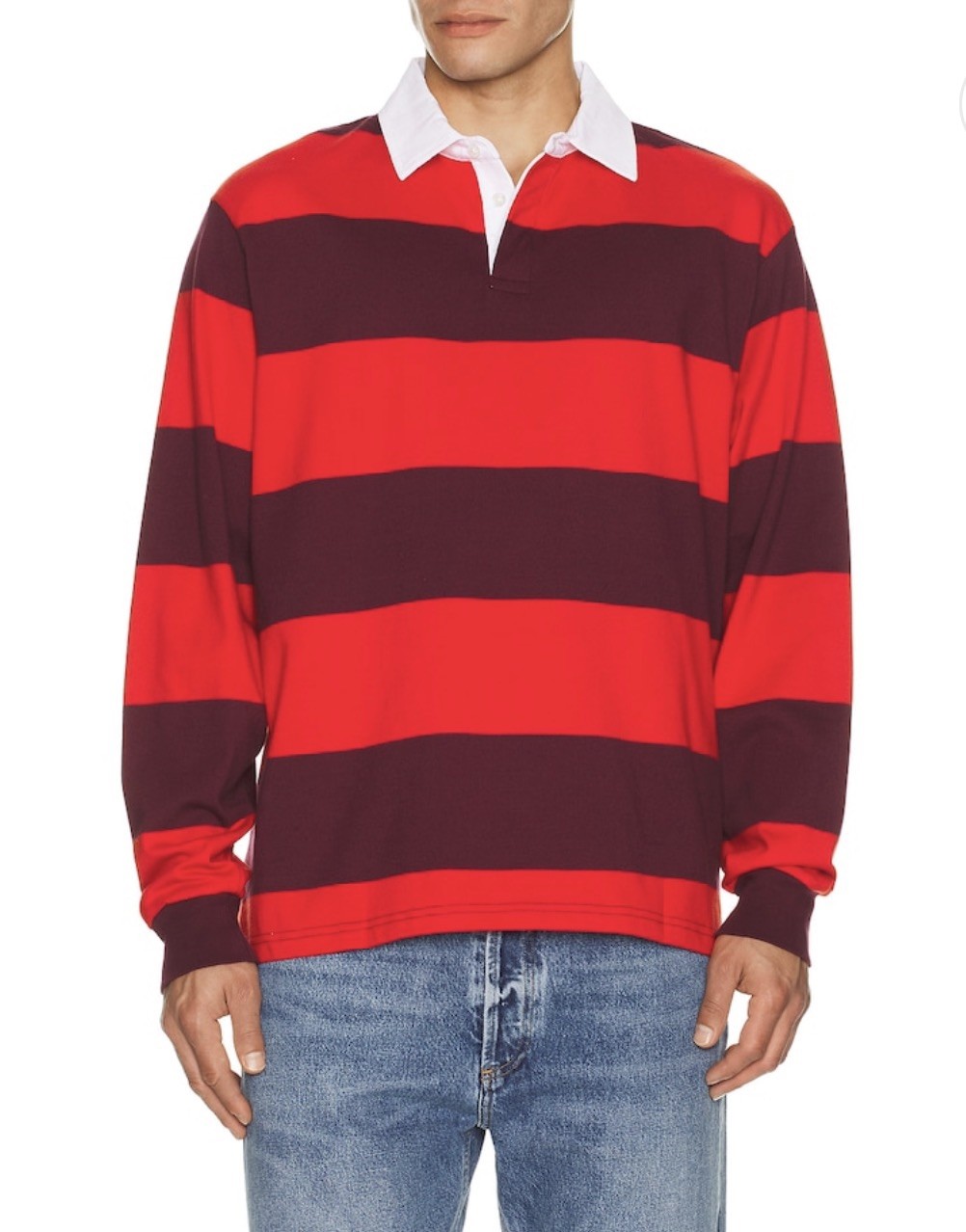 Men Long Sleeve Teshirt Turn Down Collar Size M