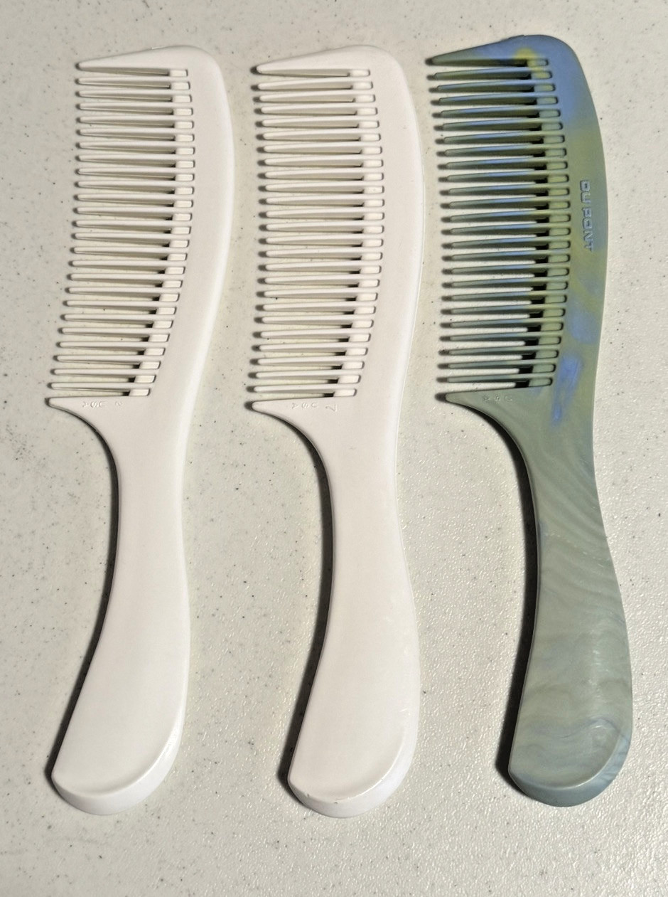 Du Pont Comb Green Blue Tie Dye Retro Hair Care 9” Unbreakable DuPont Vtg Lot 3