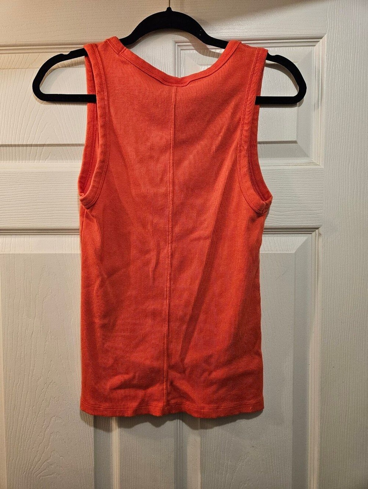 Universal Thread Coral-Orange Ribbed Scoop Neck Tank