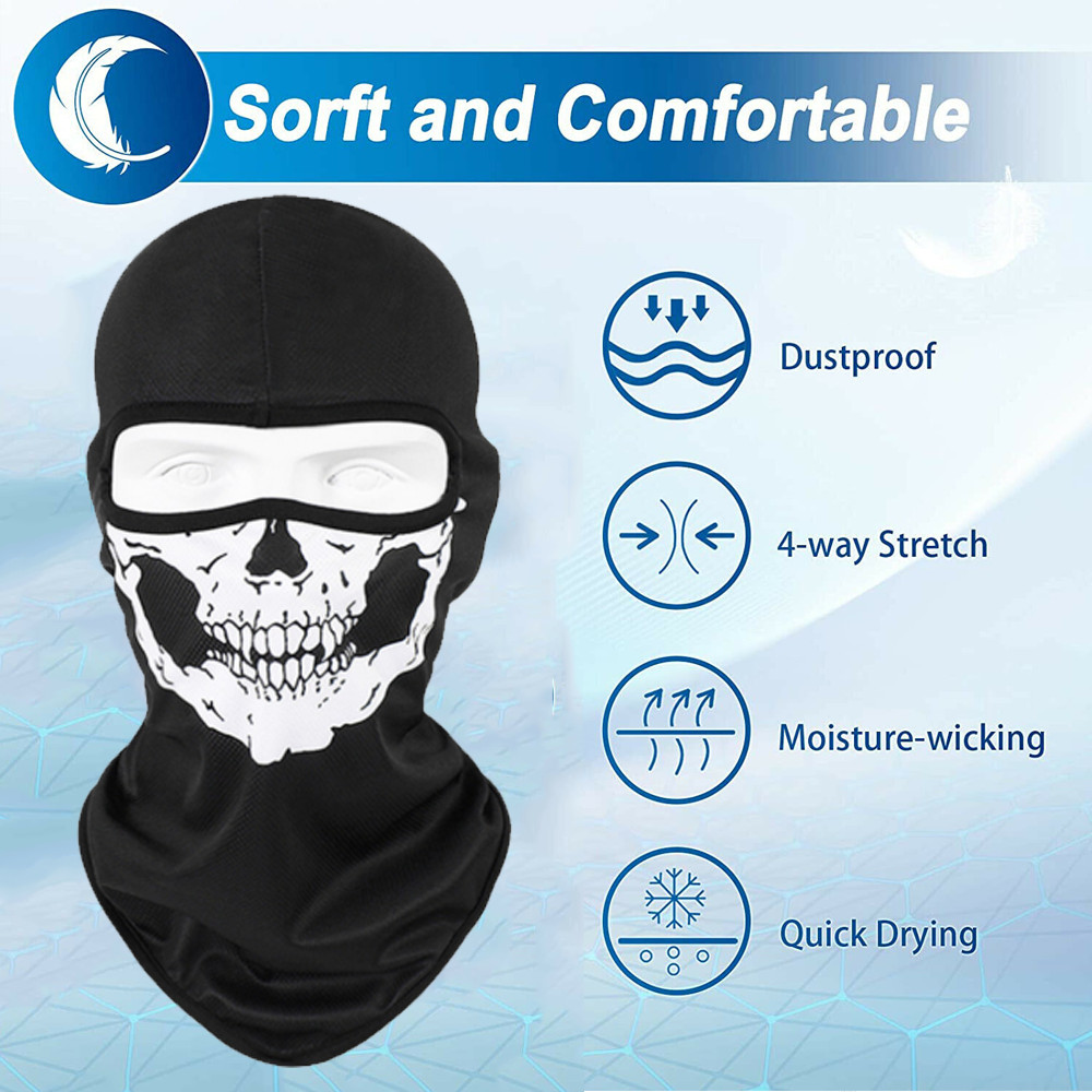 Tactical Full Face Masks Thin Skull Balaclava Motorcycle Bike Helmet Liner Hat