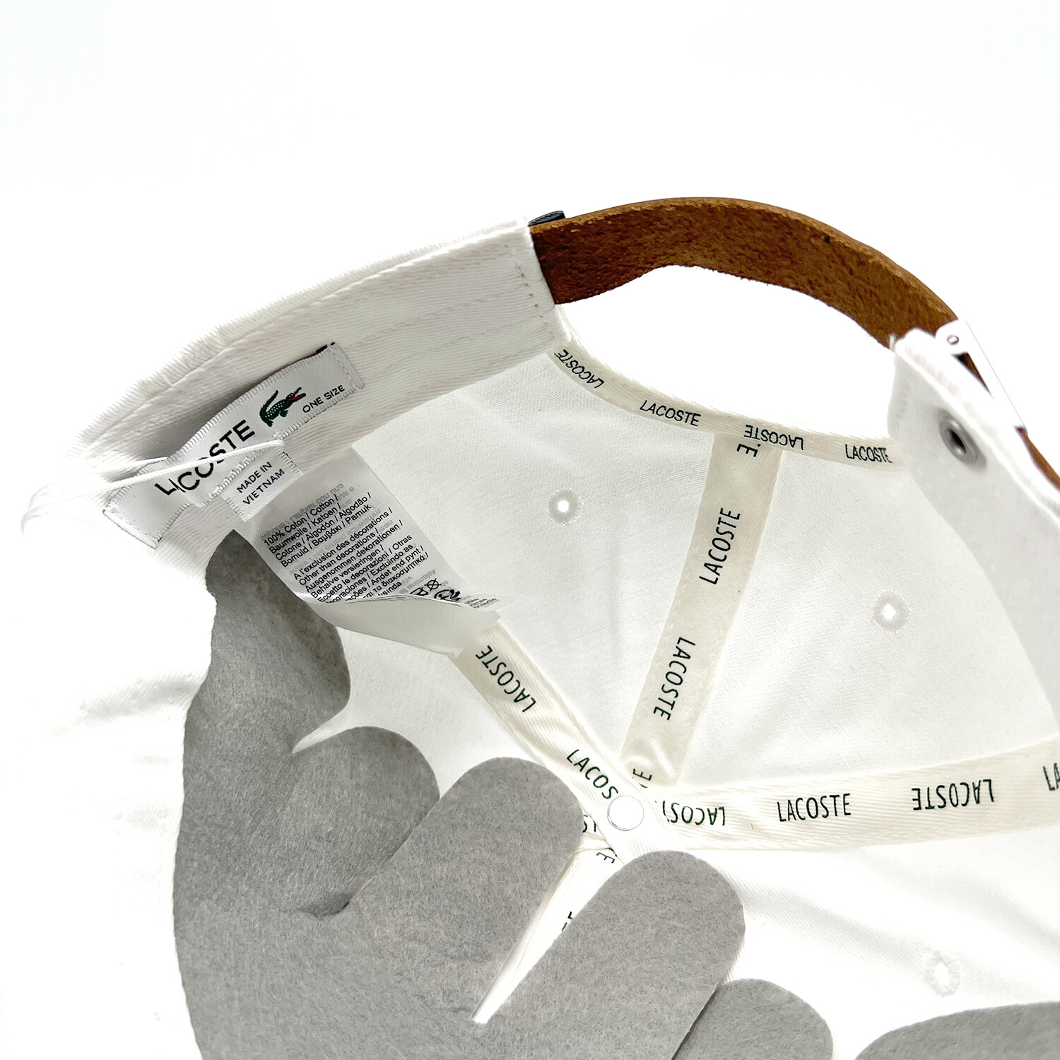 MEN Lacoste CONTRAST STRAP AND OVERSIZED CROCODILE COTTON CAP White (RK4711001)