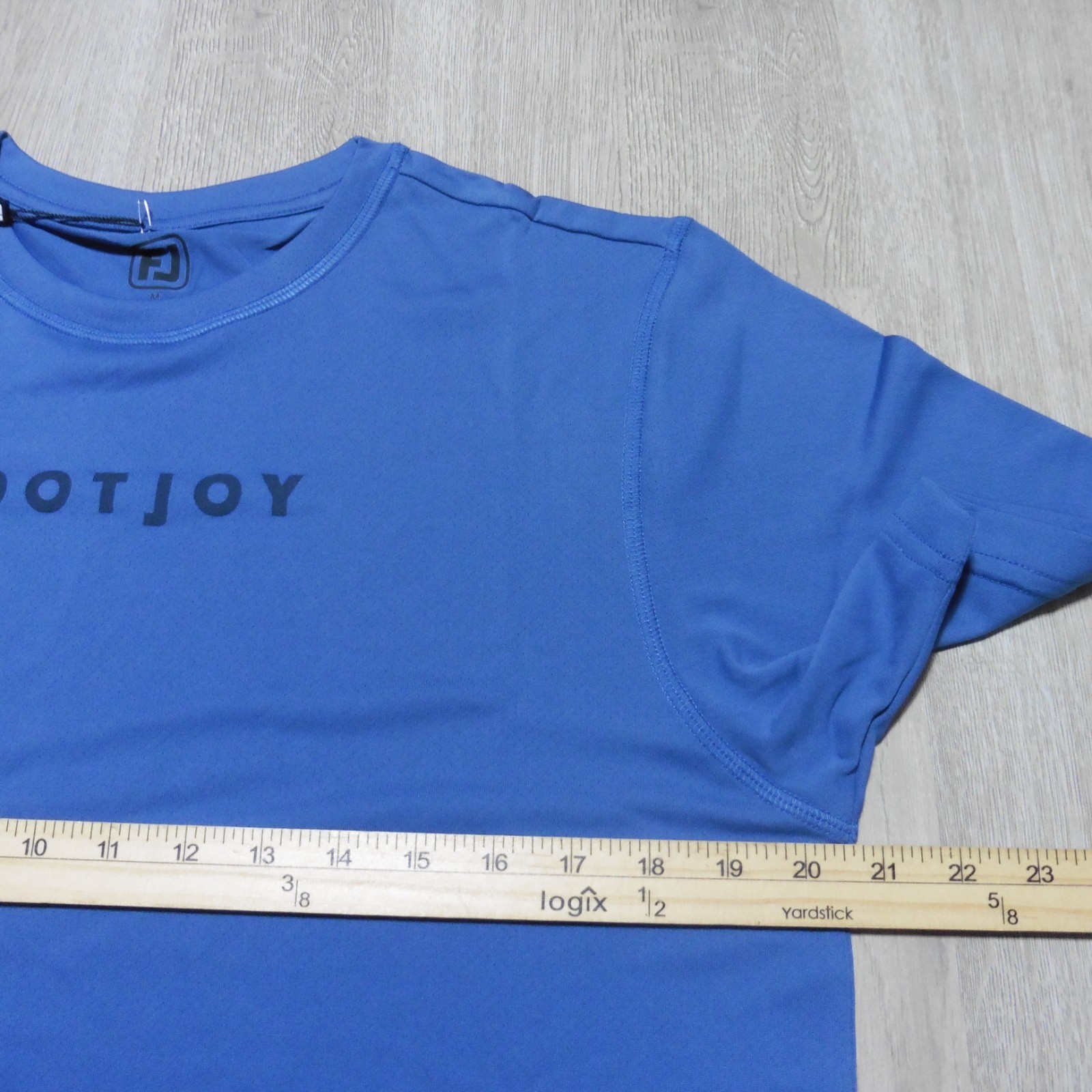 FOOTJOY Mens M MEDIUM T SHIRT TRAINING WORKOUT GOLF POLYESTER GREY BLUE GREEN