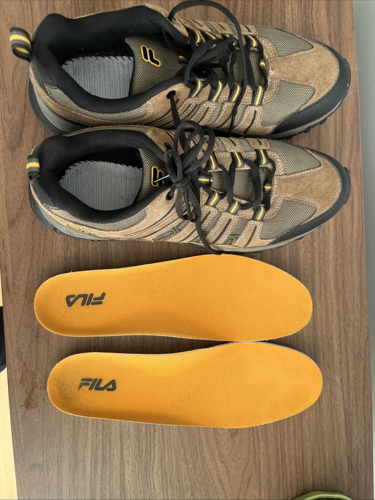FILA Travail 2 Men’s Hiking Trail Shoes Size 10.5 Brown Gold Fusion Walnut