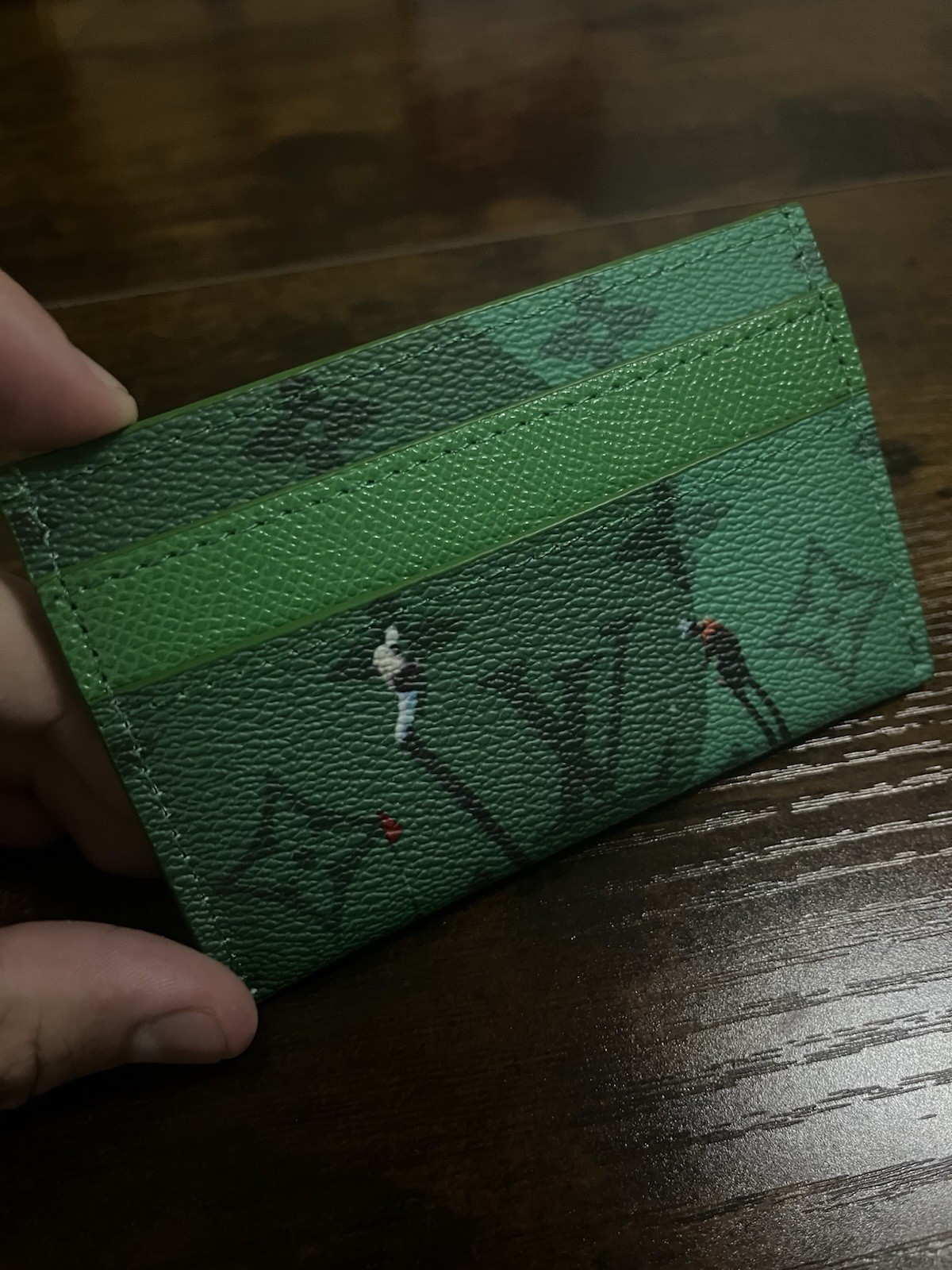Louis Vuitton Double Card Holder Monogram Golf Green Brand New with Box