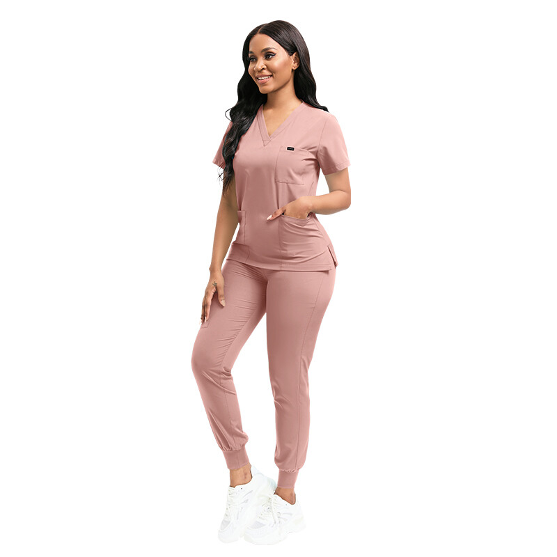 Viaoli Nurse Medical Uniform Scrub Set Women V-Neck Top Jogger Pant Hospital Men