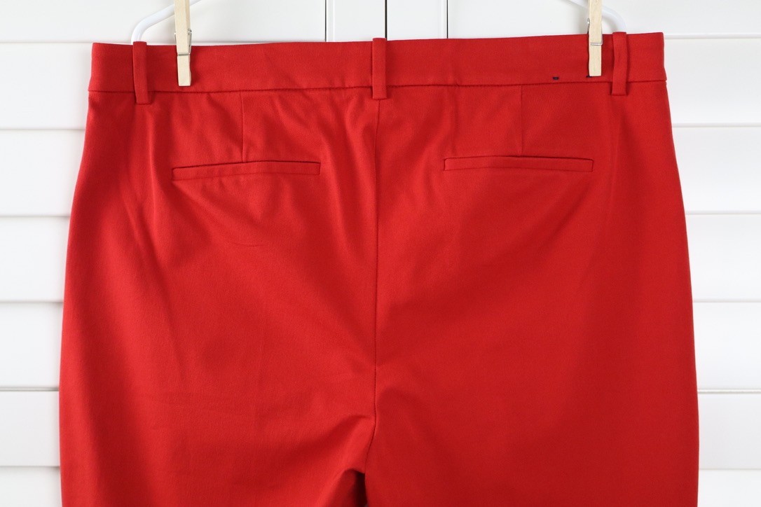 J.CREW Factory NWT $98 Solid Red Kallie Cotton Blend Straight Leg Pants Size 16