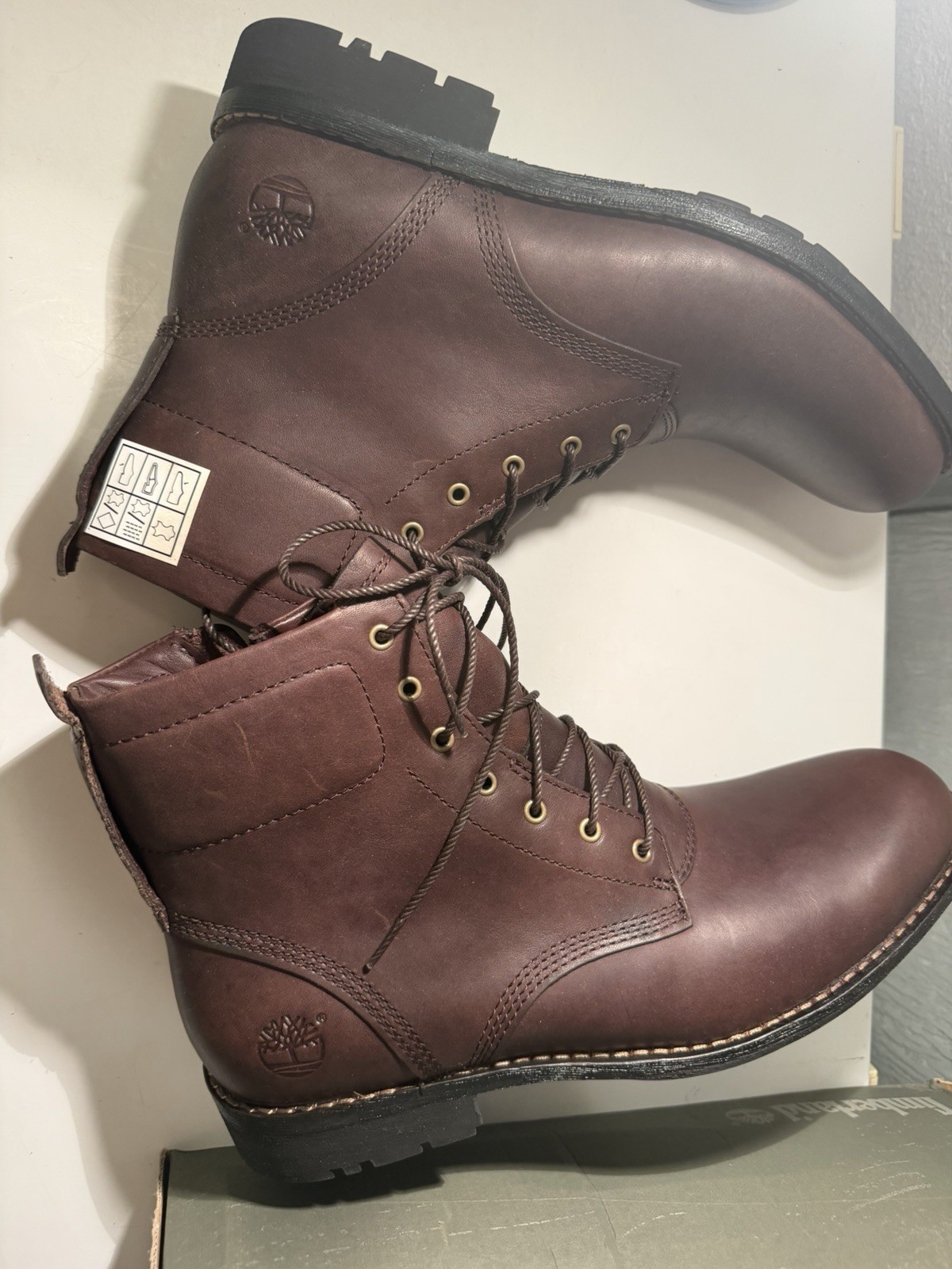 Timberland Earthkeepers Brown Leather Ankle Boots Lace-Up Zip Round Toe US 8.5M