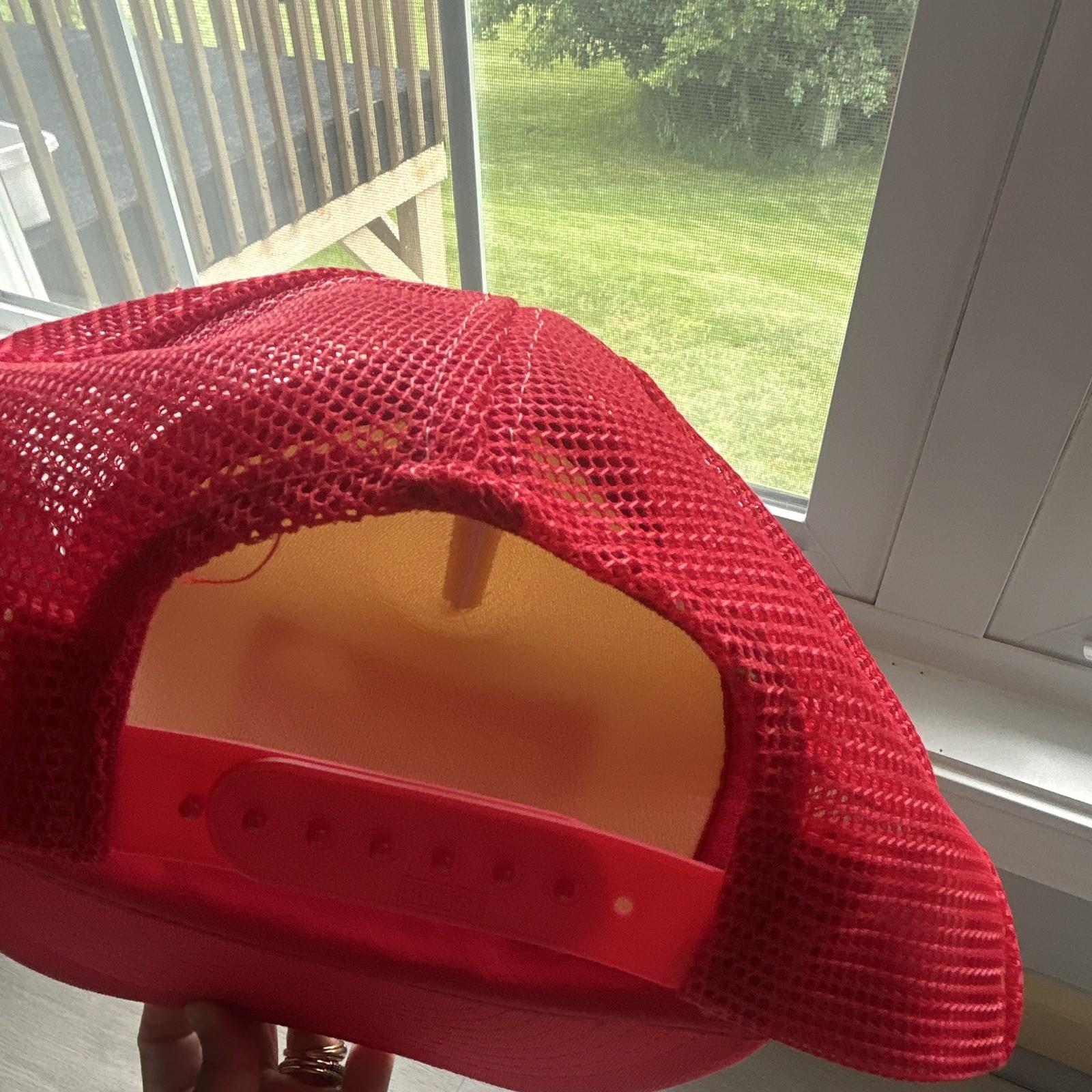 Otto Red/White Trucker Hat Solid Mesh Back Adjustable Snapback One Size Men