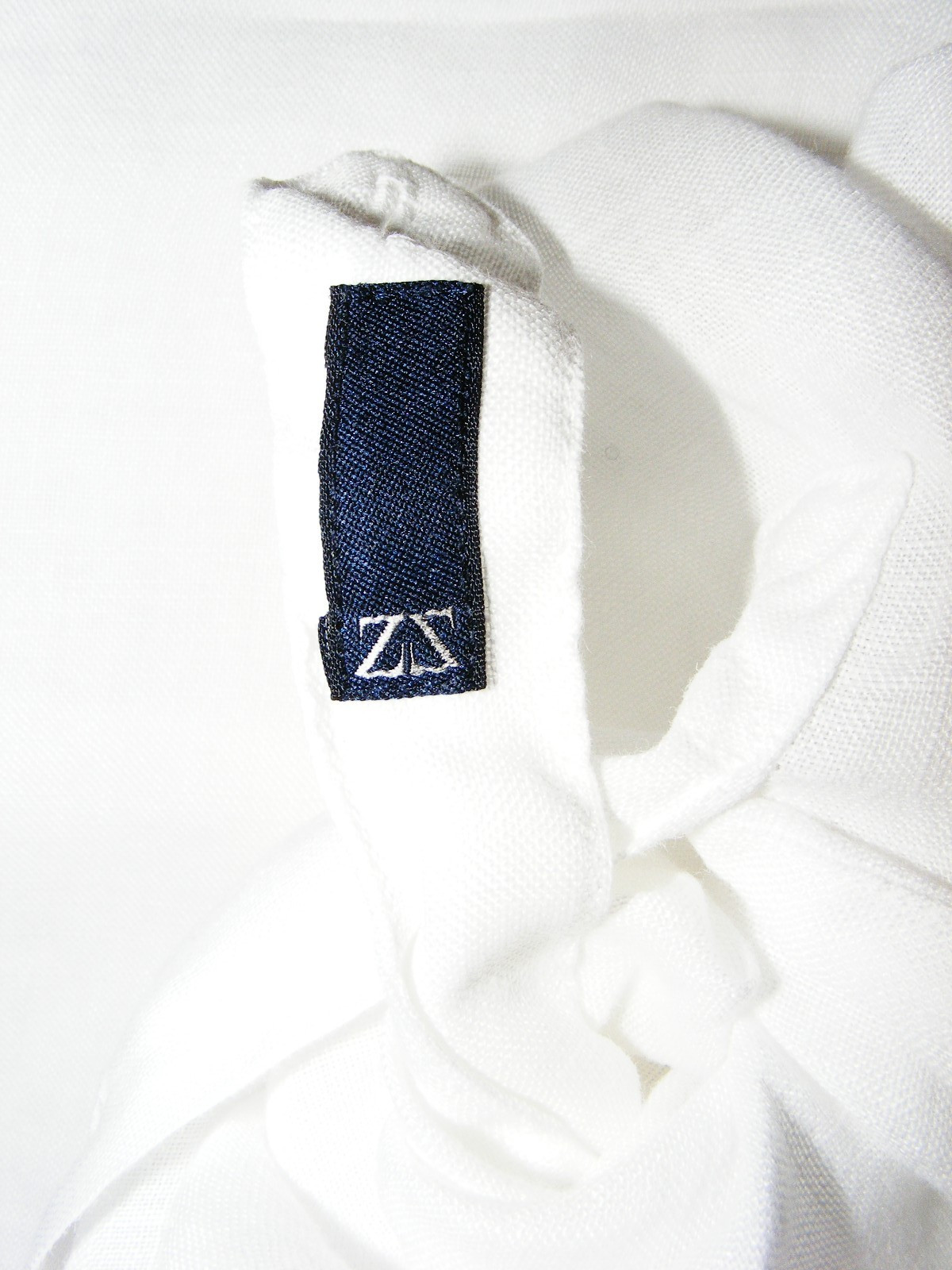 MENS SZ L ERMENEGILDO ZEGNA SPORT 100% LINEN WHITE ROLL UP BUTTON SLEEVE SHIRT L